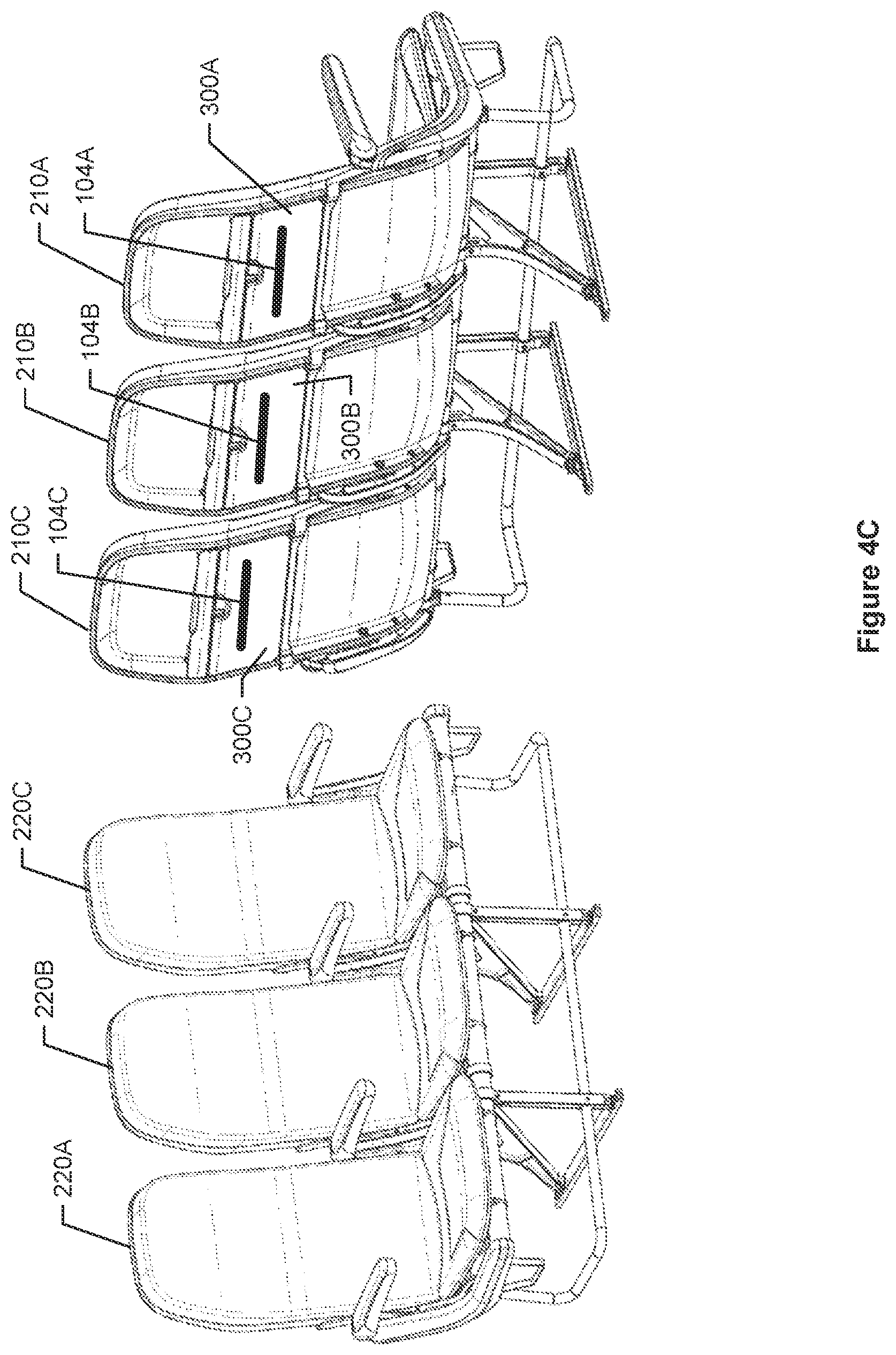 Patent US12303608 Figure 8 – Spaced apart sterilization lights in an aircraft cabin