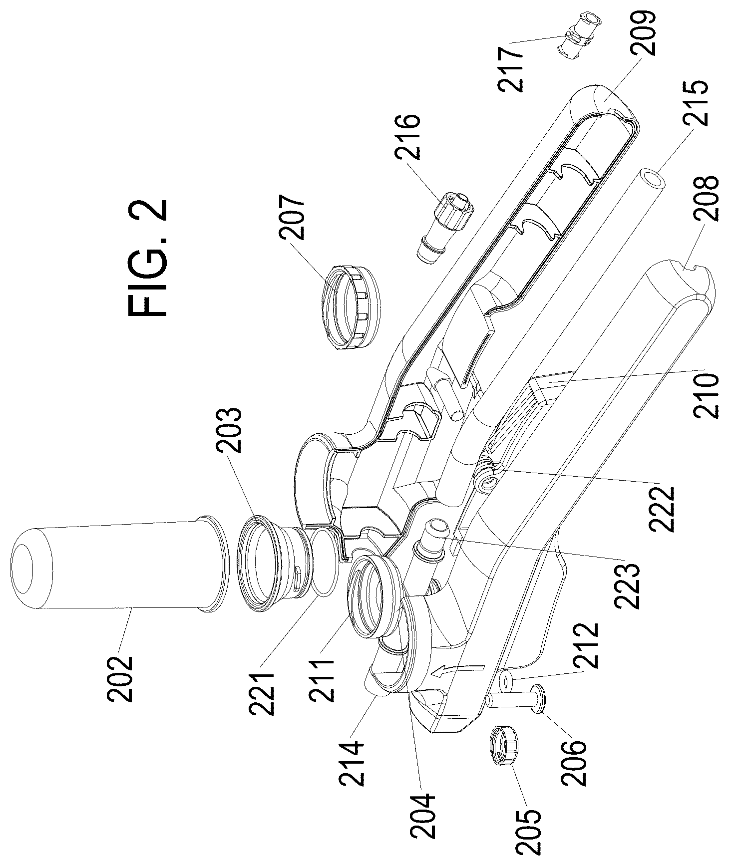 Patent US12303636 Figure 2 – System for gravity inclusion of powder into a medical delivery flow stream