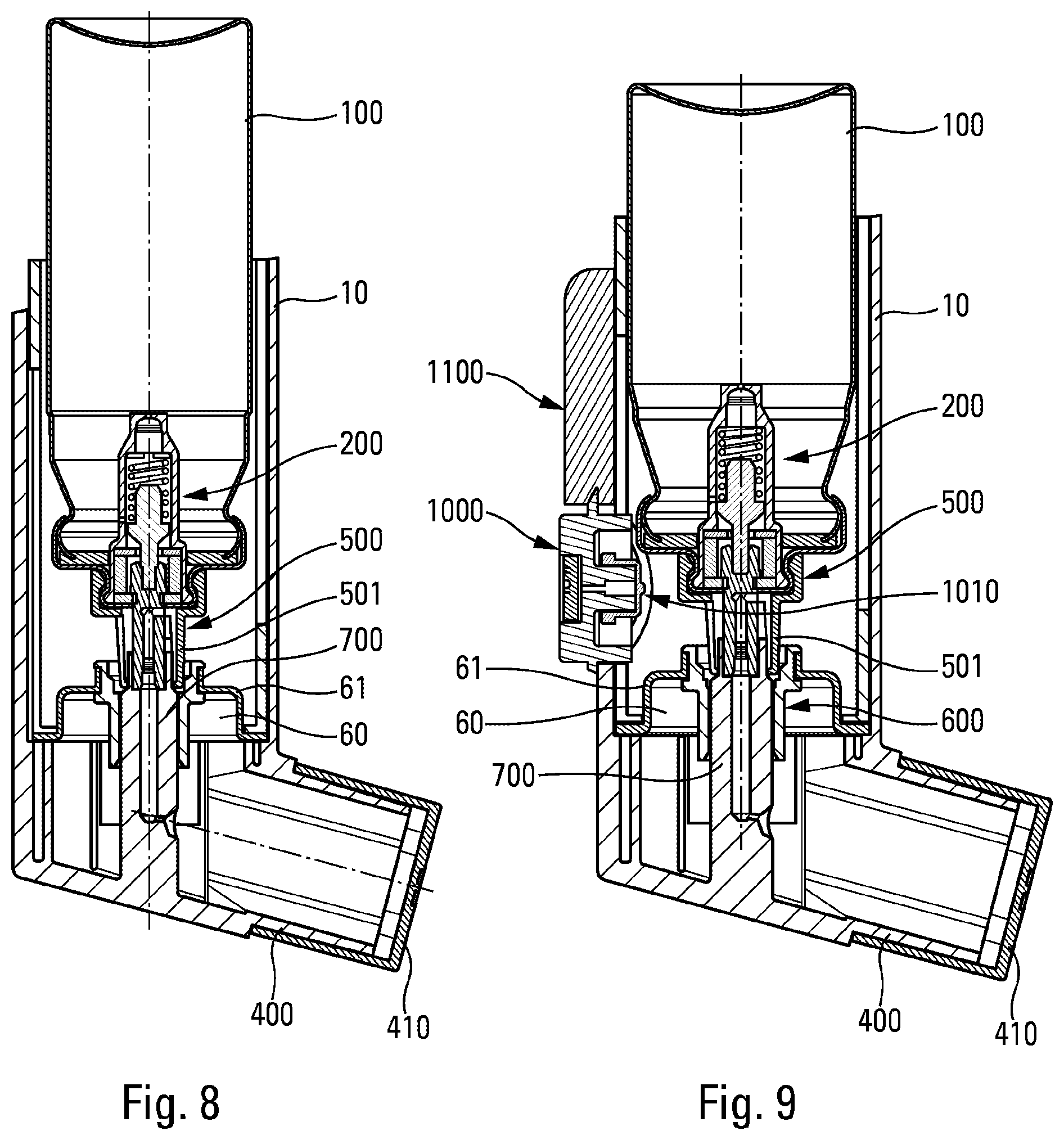 Patent US12303639 Figure 5 – Device for inhalation-synchronised dispensing of a fluid product