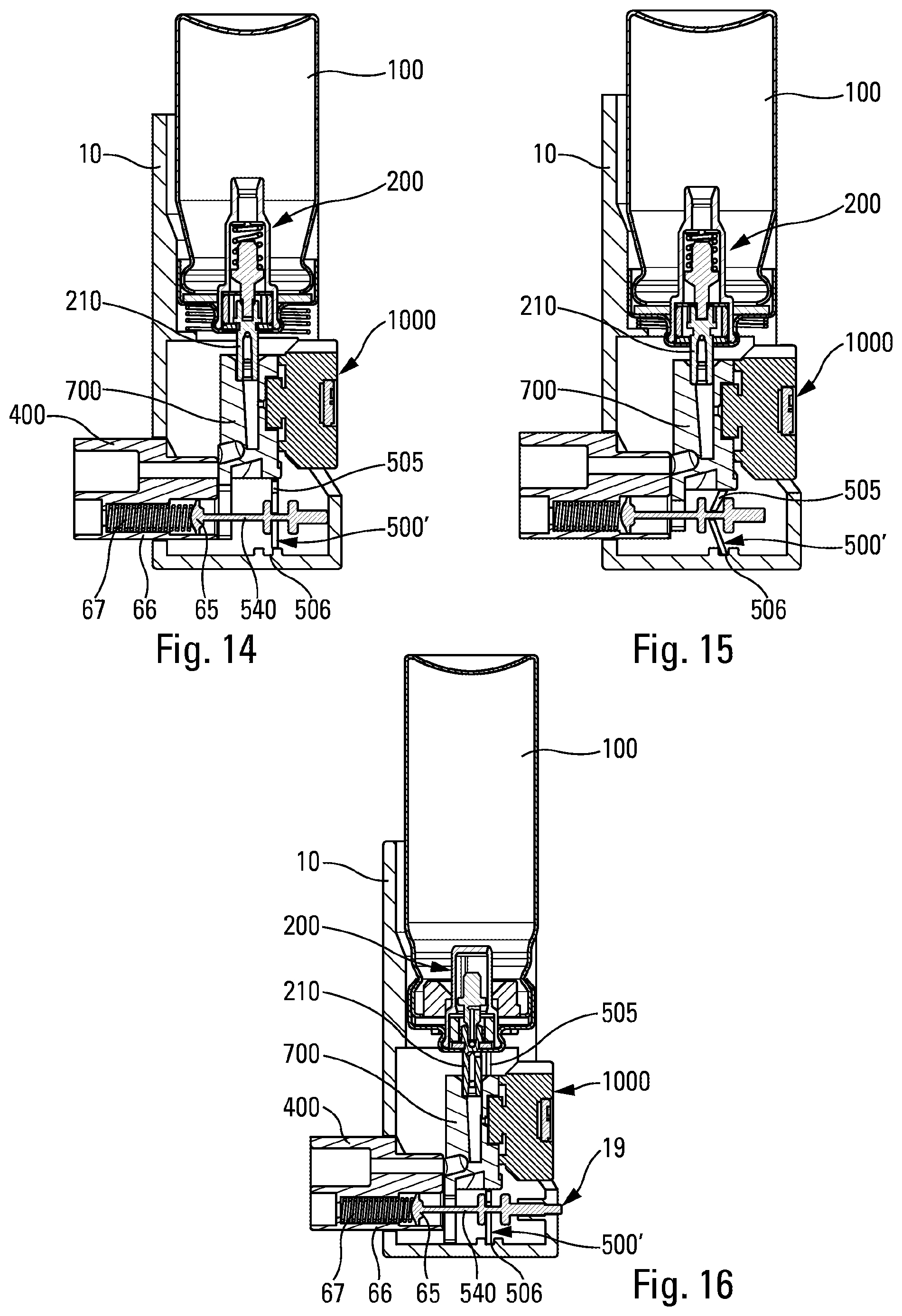 Patent US12303639 Figure 7 – Device for inhalation-synchronised dispensing of a fluid product