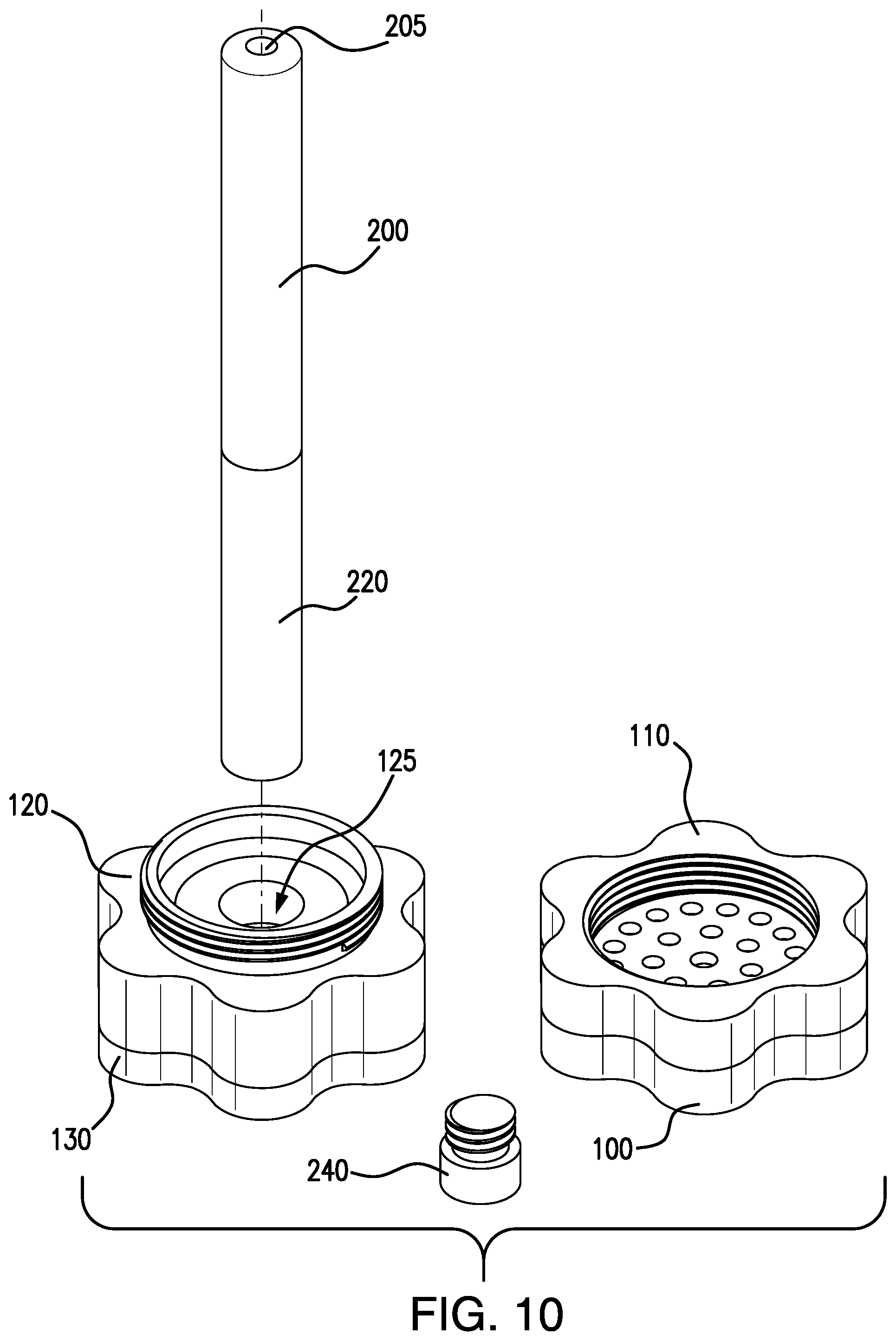 Patent US12303640 Figure 8 – Administering apparatus with dispensing device system for delivery of combustible medicaments