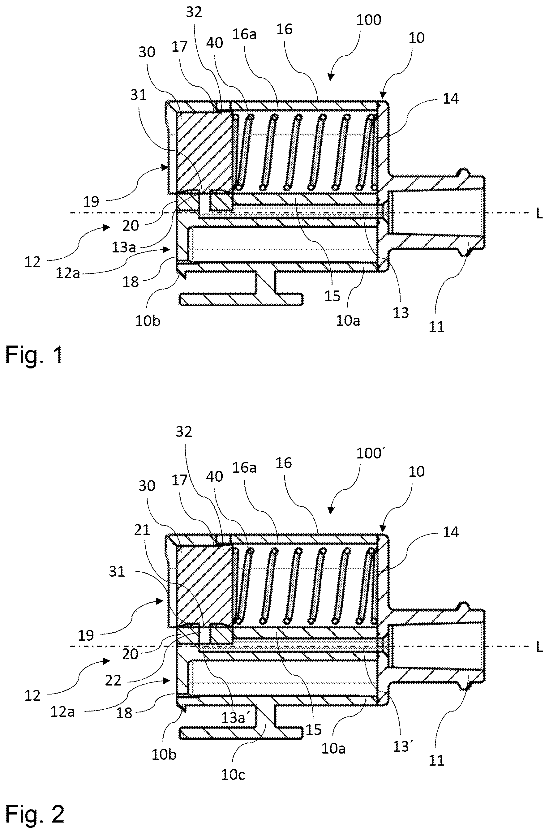 Patent US12303661 Figure 1 – Coupling element and coupling system for a closed fluid transfer system