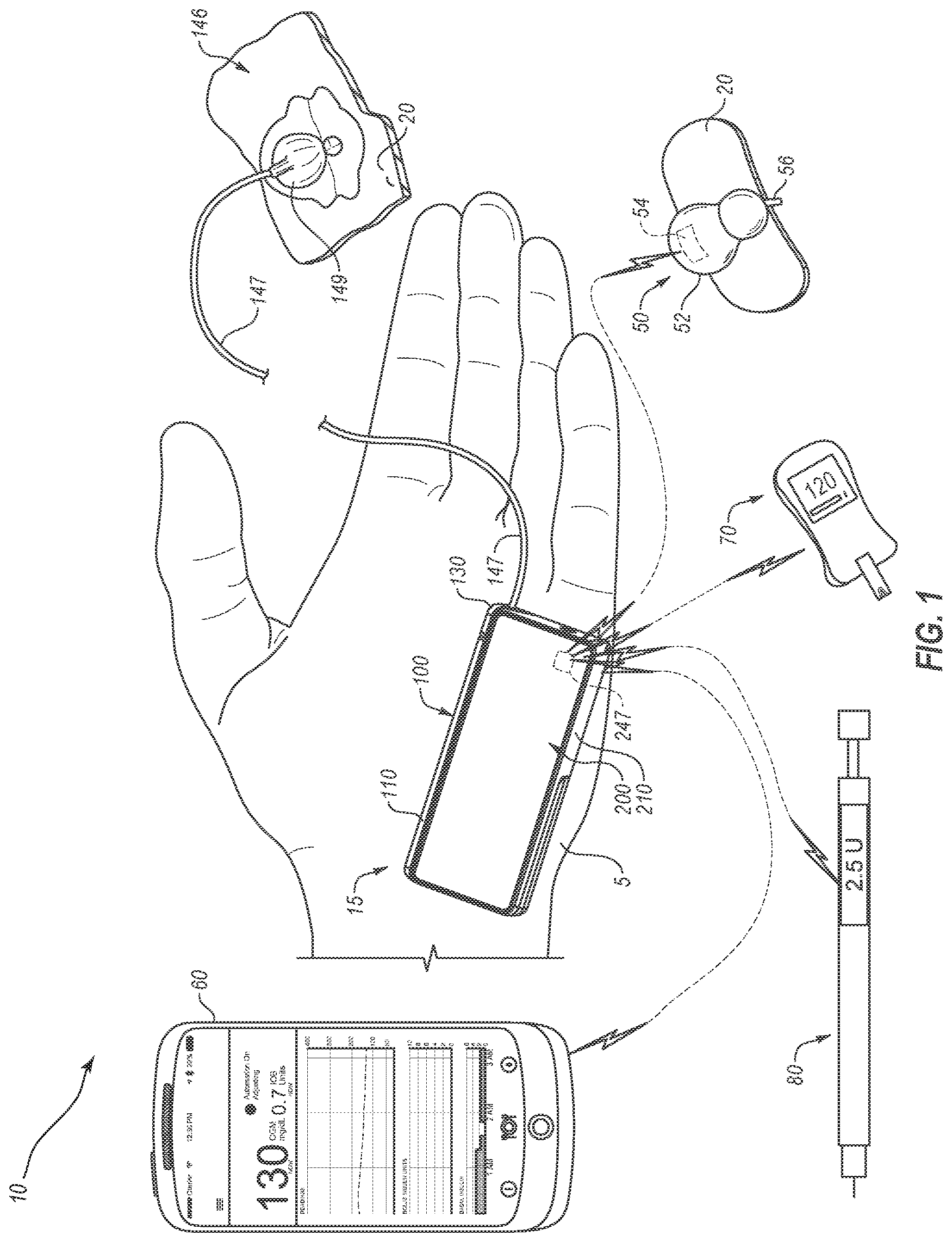 Patent US12303668 Figure 1 – Adjusting insulin delivery rates