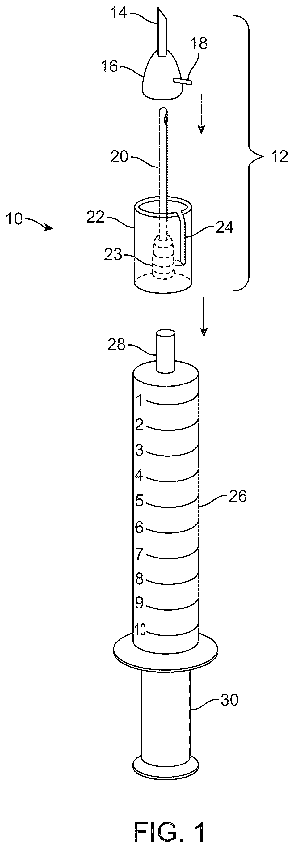 Patent US12303676 Figure 1 – Combined needle and cannula