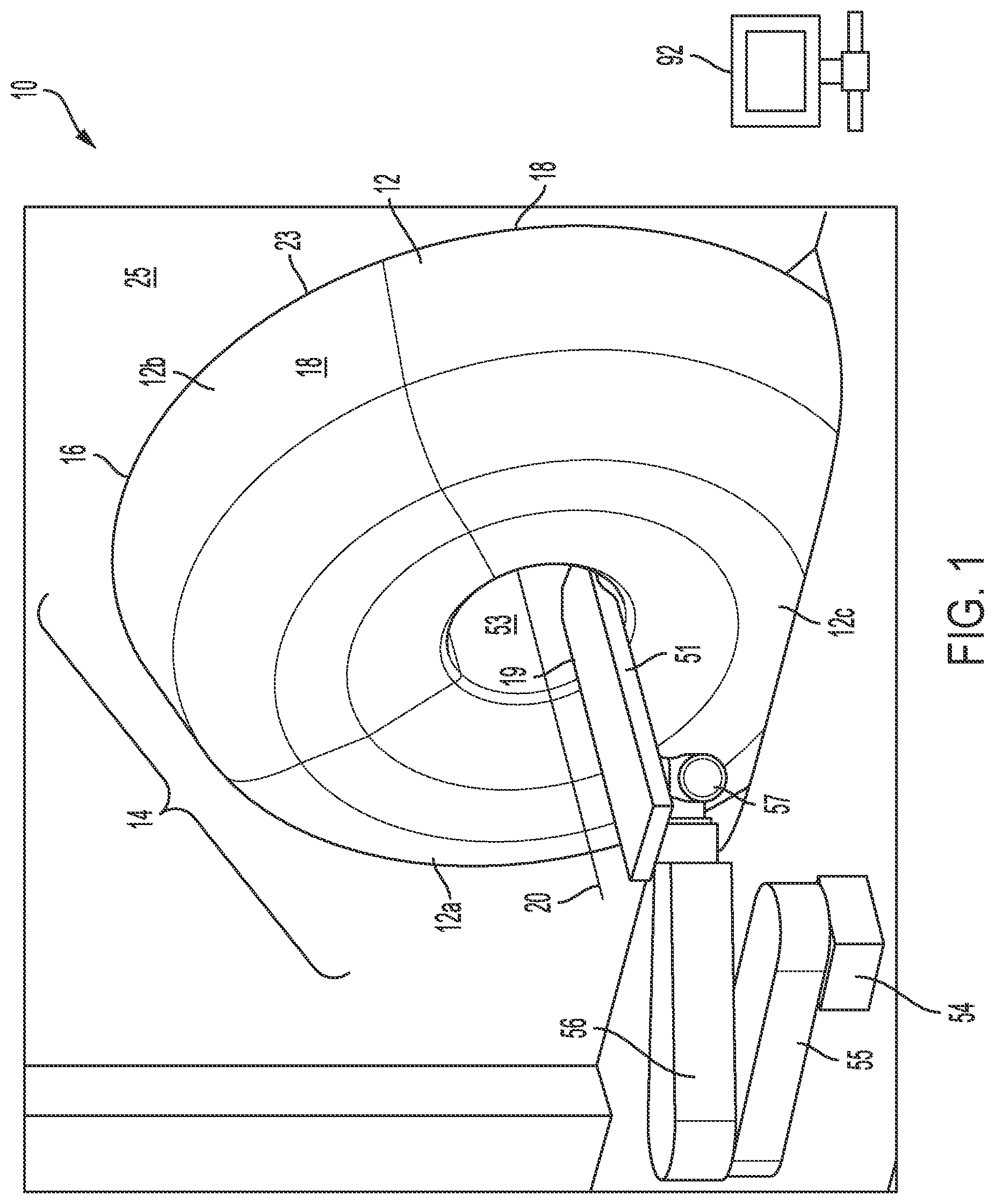Patent US12303720 Figure 1 – Gantry having a retractable cover