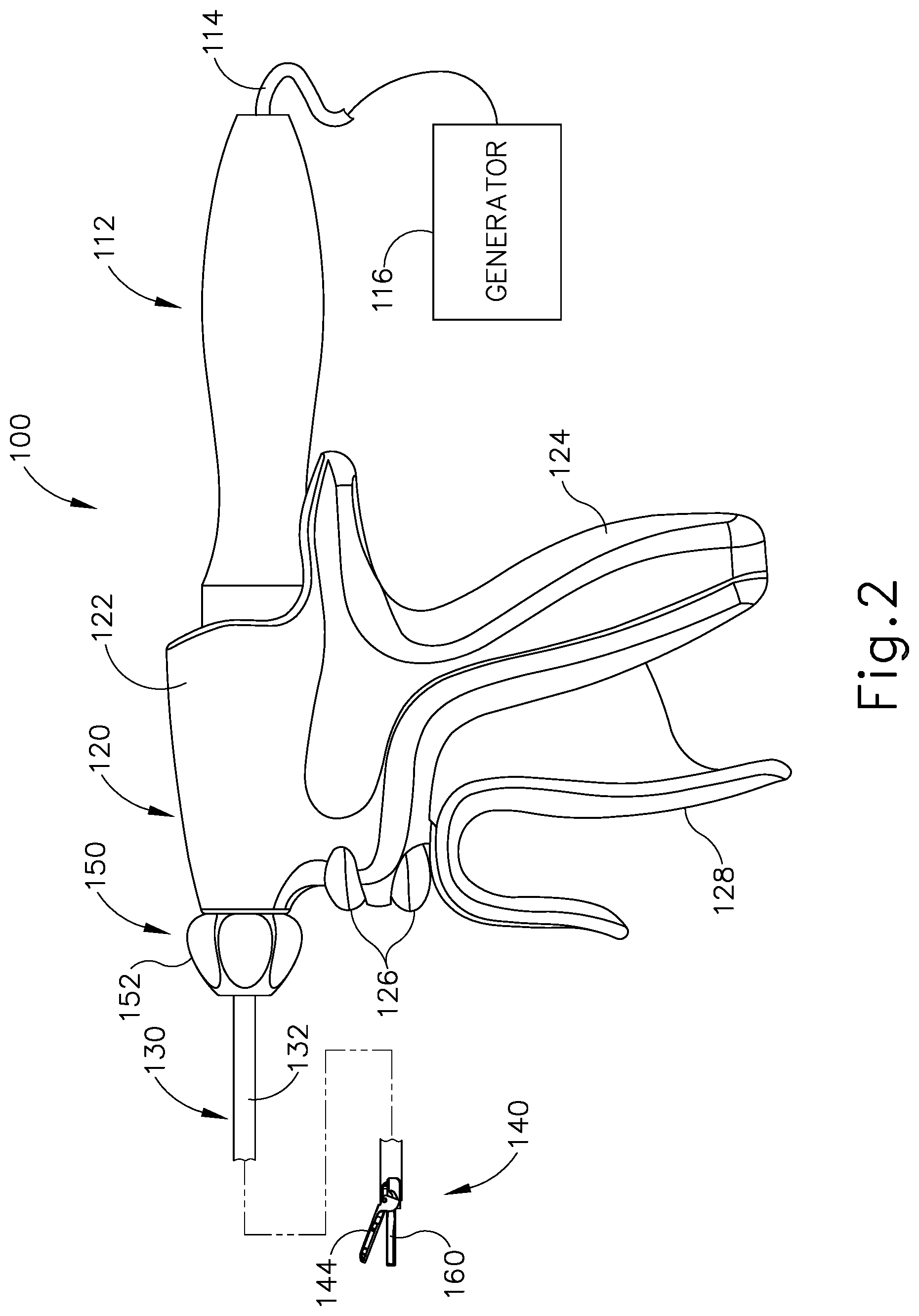 Patent US12303723 Figure 2 – Surgical instrument with multi-functioning trigger