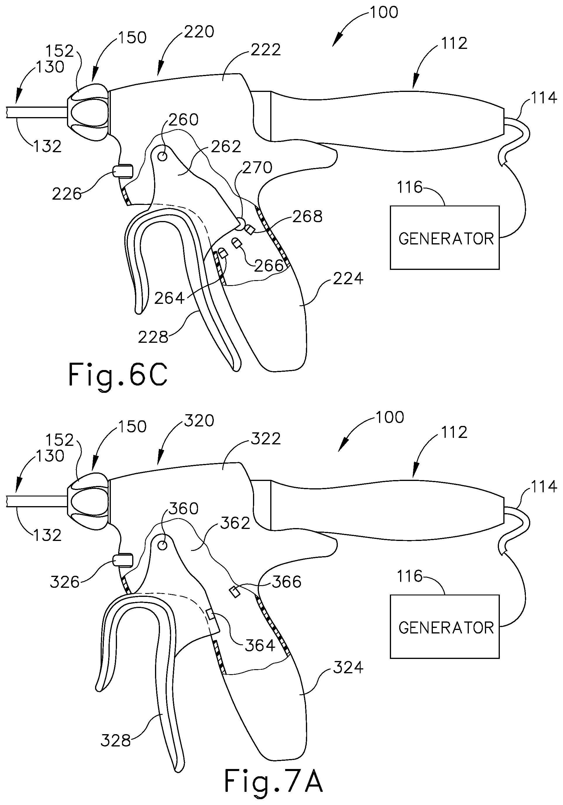 Patent US12303723 Figure 7 – Surgical instrument with multi-functioning trigger