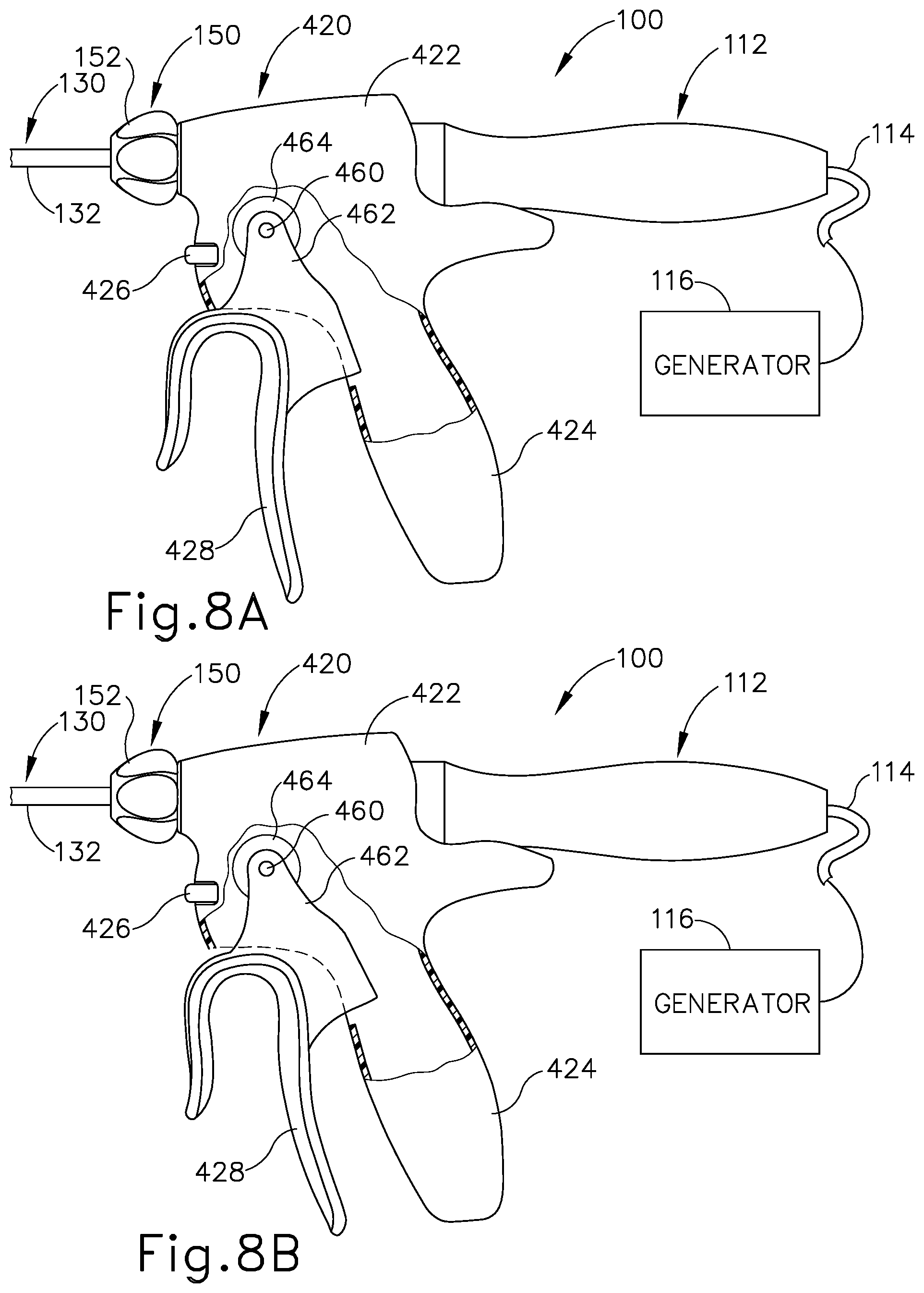 Patent US12303723 Figure 9 – Surgical instrument with multi-functioning trigger