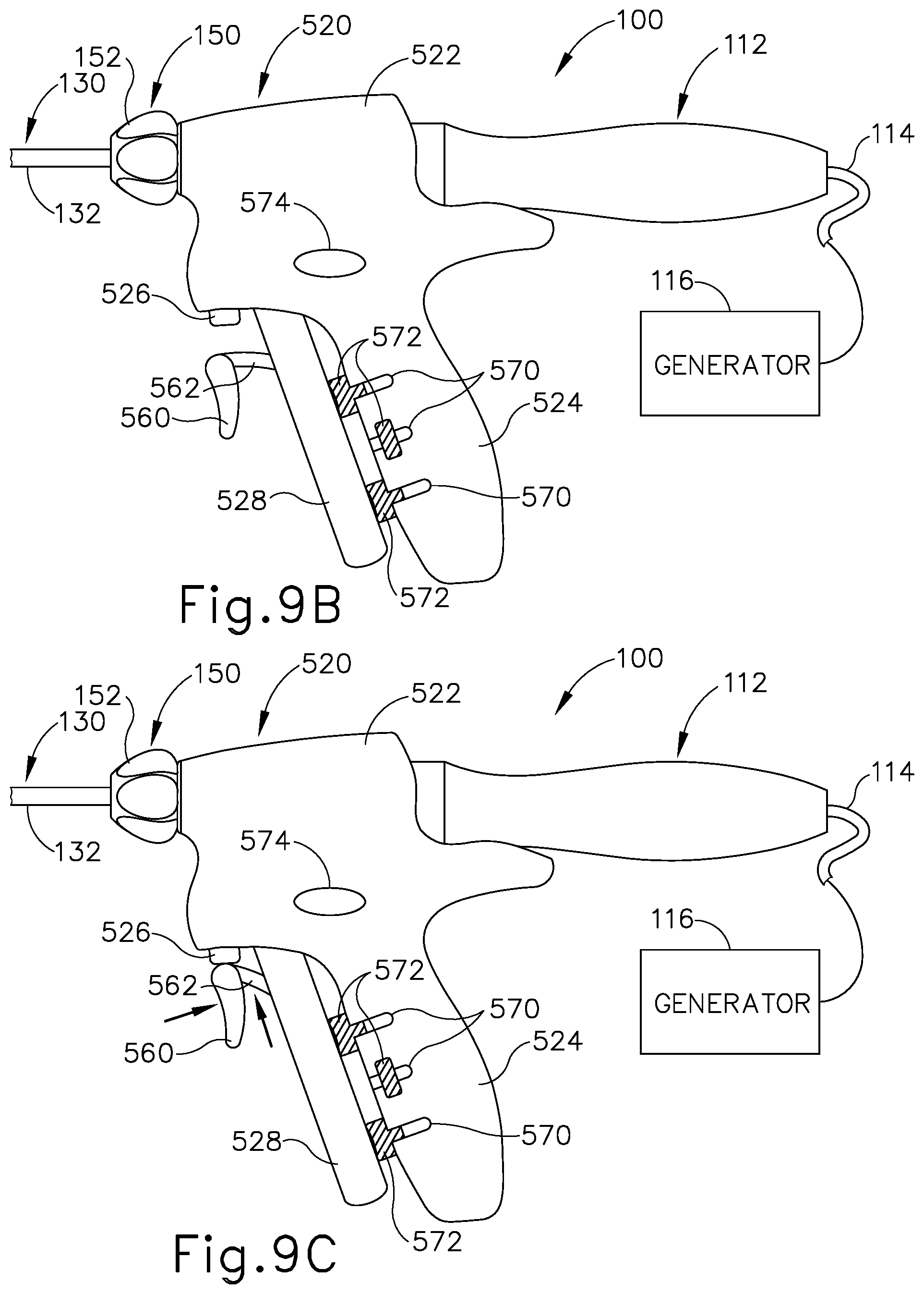 Patent US12303723 Figure 11 – Surgical instrument with multi-functioning trigger