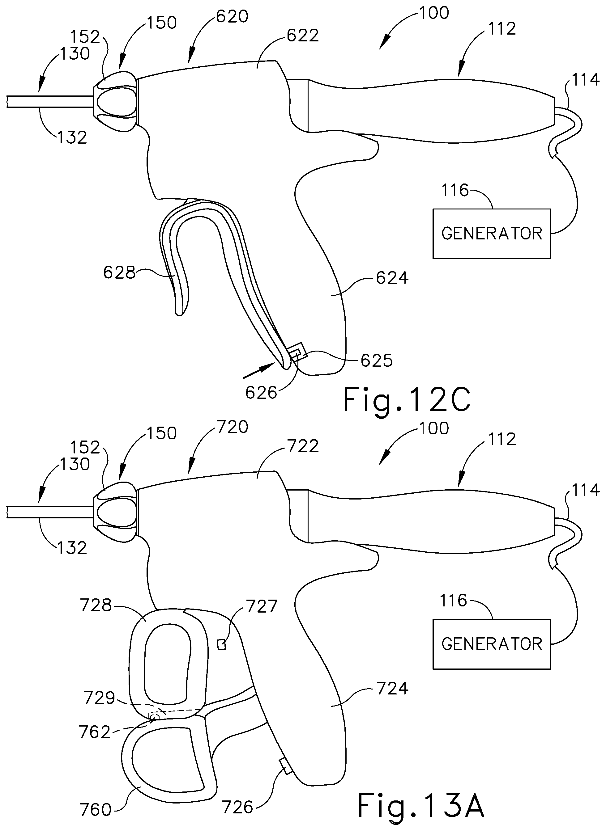 Patent US12303723 Figure 14 – Surgical instrument with multi-functioning trigger