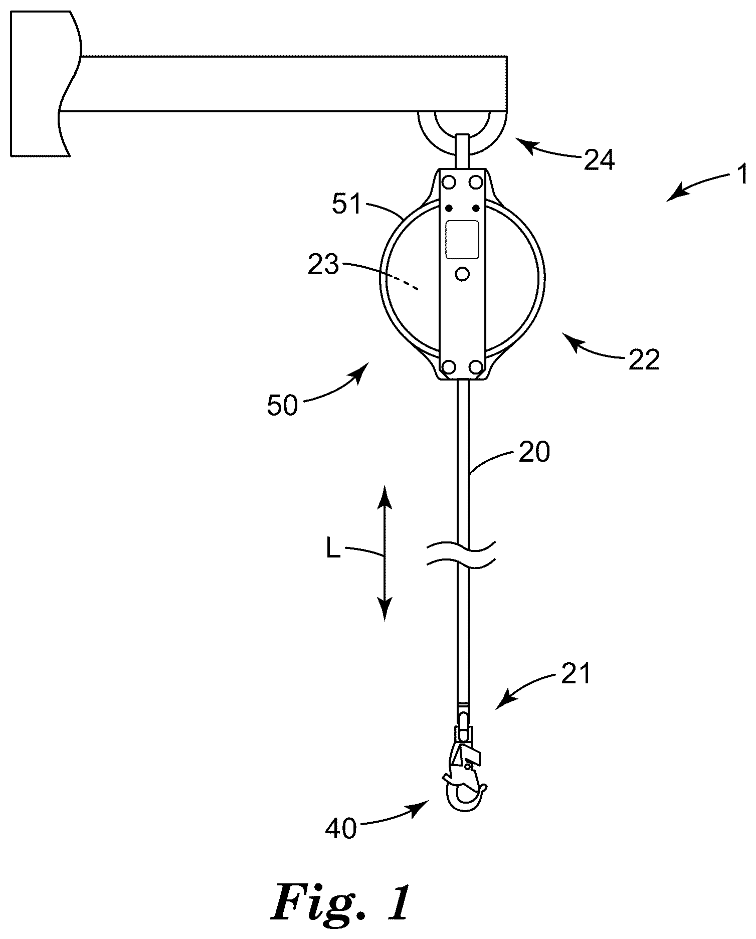 Patent US12303726 Figure 1 – Fall-protection apparatus with protective shroud and with sleeve assembly