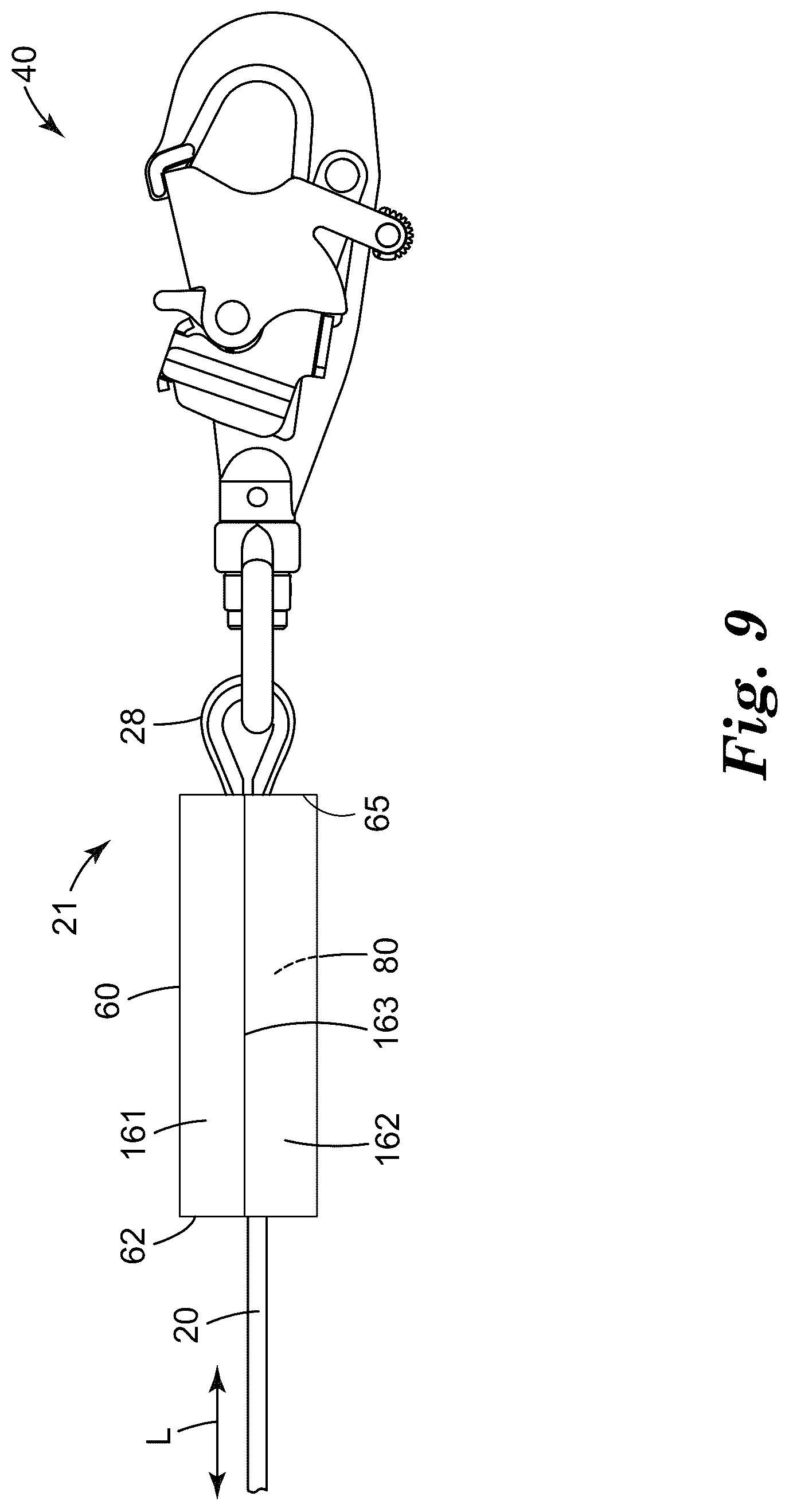 Patent US12303726 Figure 7 – Fall-protection apparatus with protective shroud and with sleeve assembly