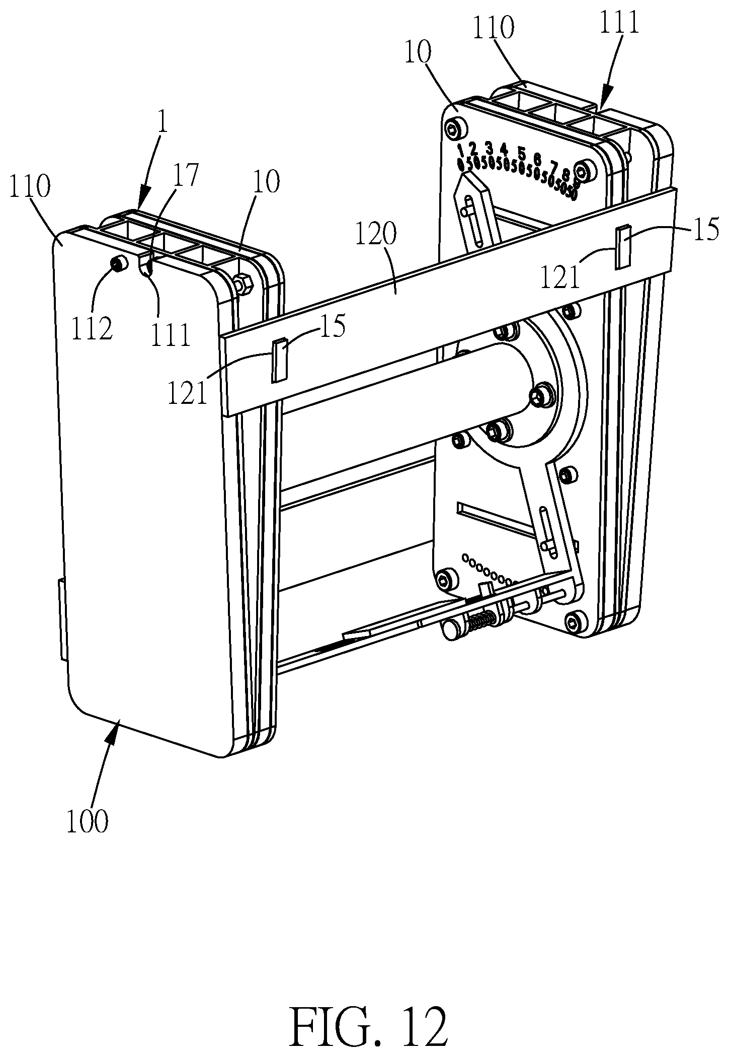 Patent US12303732 Figure 12 – Assembled dumbbell and dumbbell main body thereof