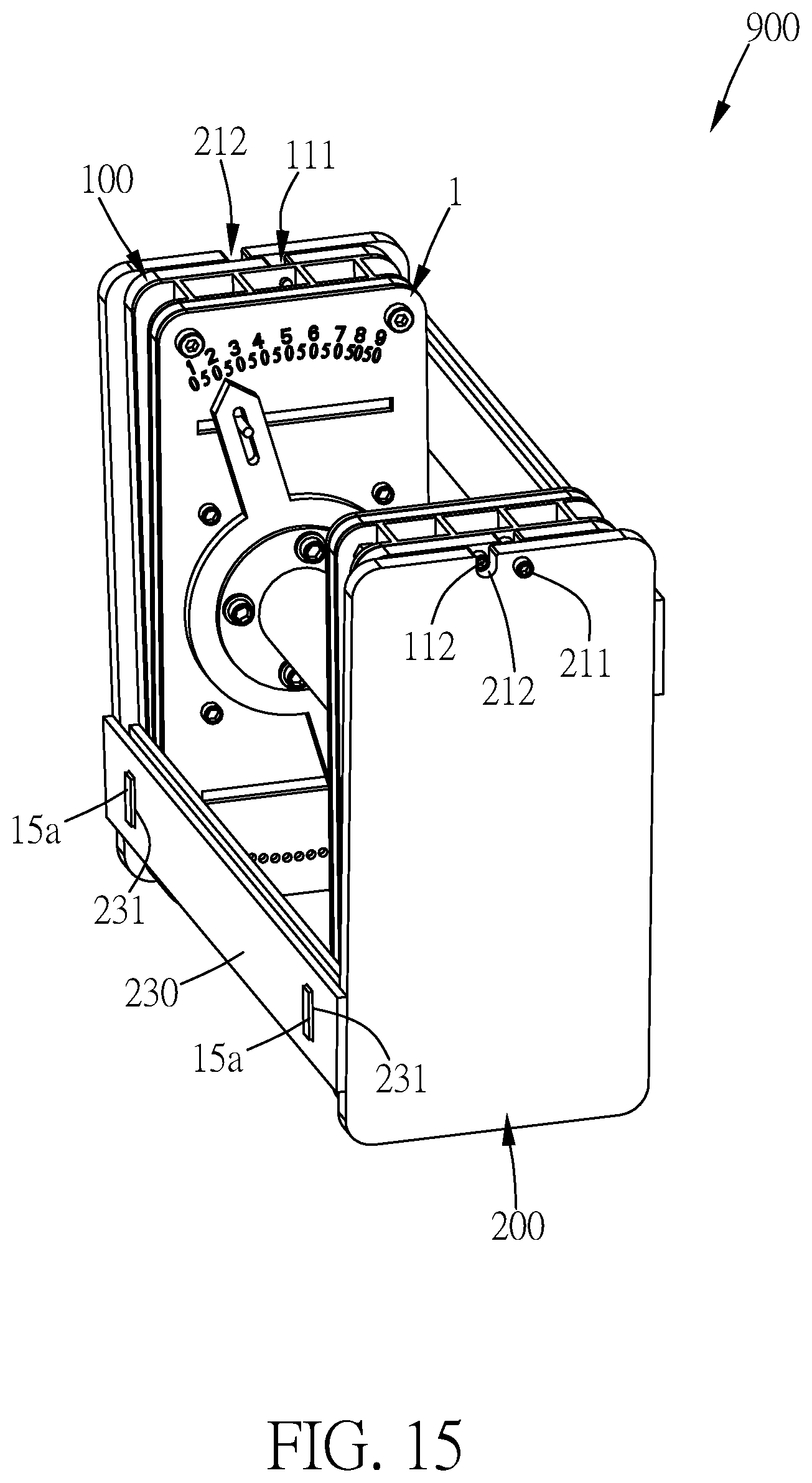 Patent US12303732 Figure 15 – Assembled dumbbell and dumbbell main body thereof