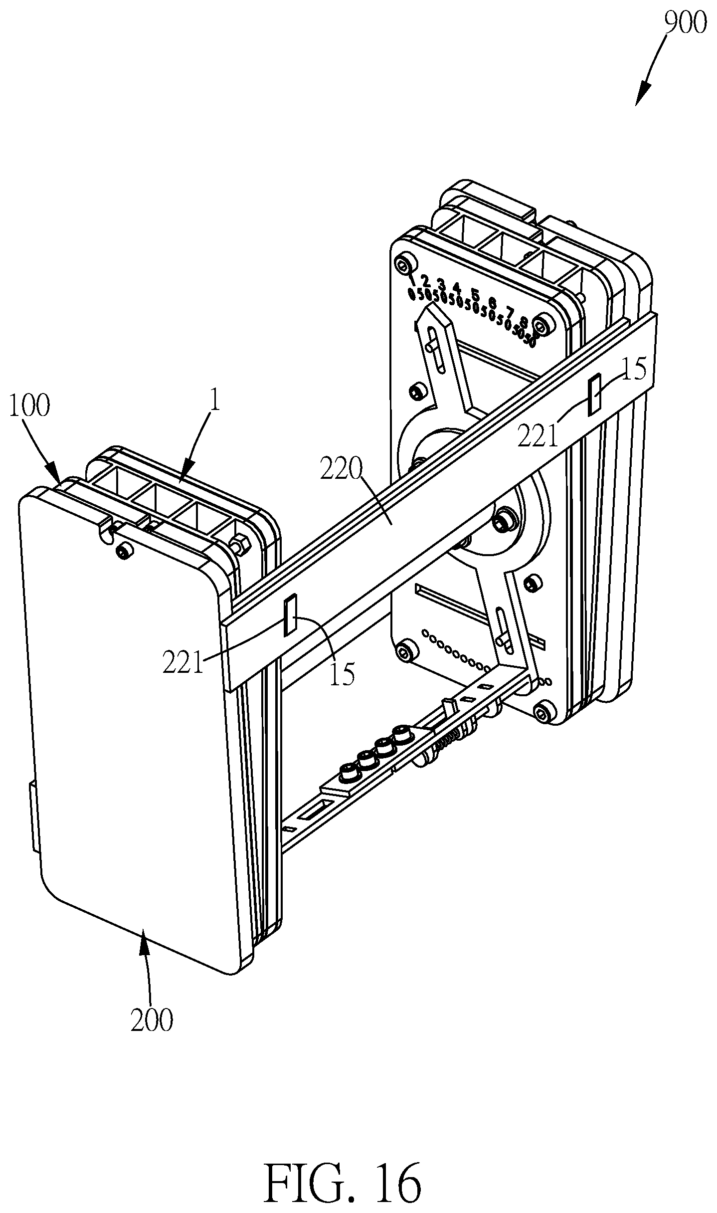 Patent US12303732 Figure 16 – Assembled dumbbell and dumbbell main body thereof