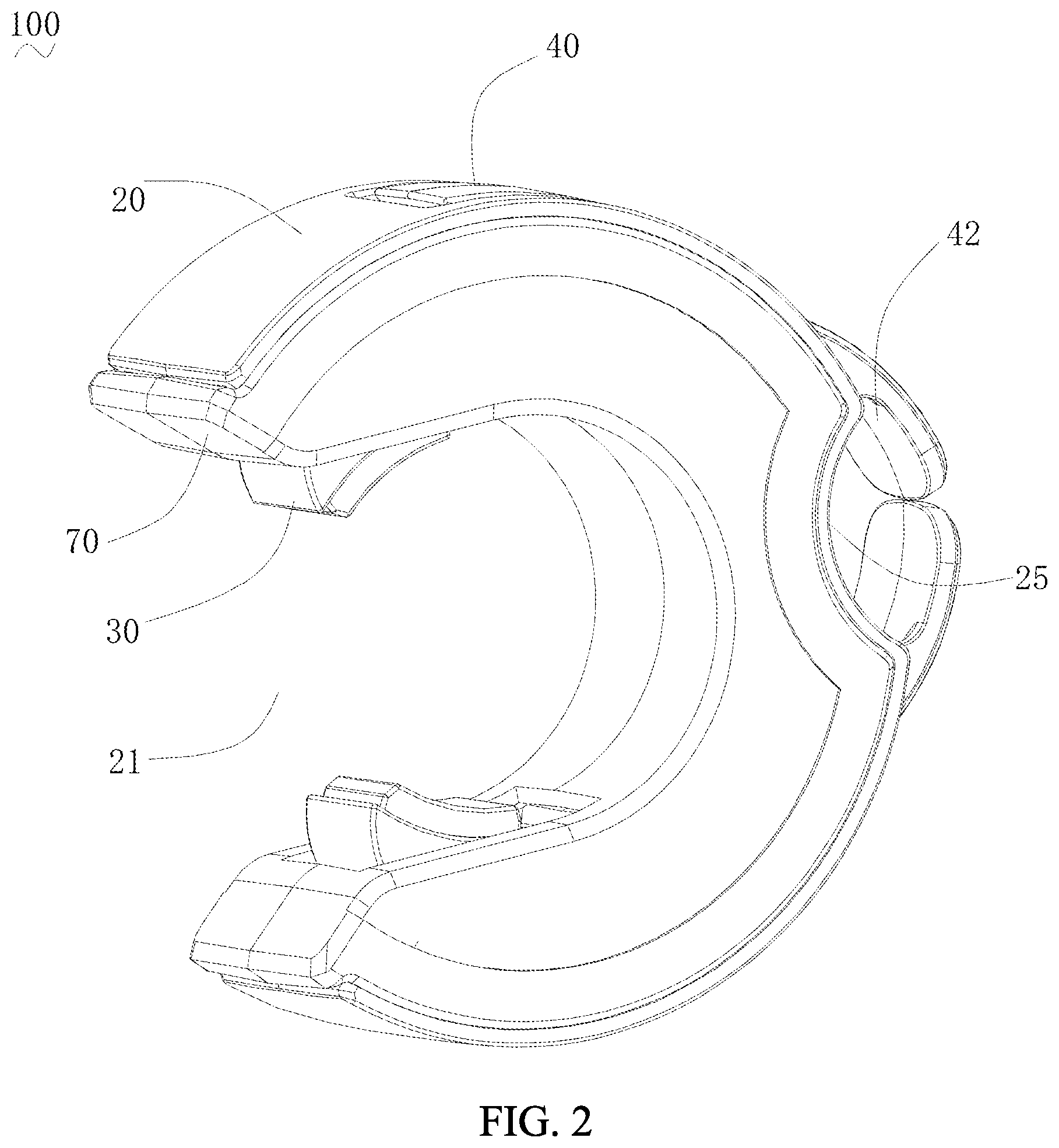 Patent US12303733 Figure 2 – Buckle for dumbbells and barbells