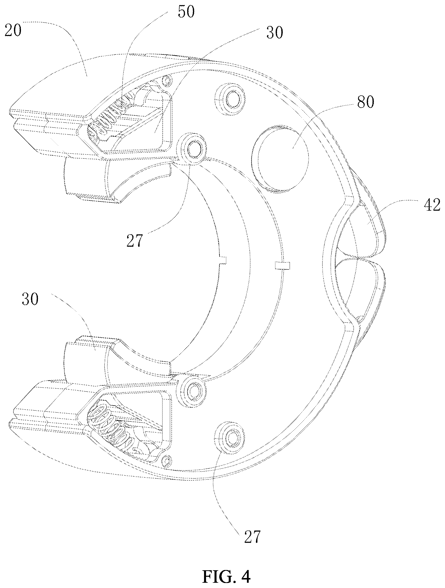 Patent US12303733 Figure 4 – Buckle for dumbbells and barbells