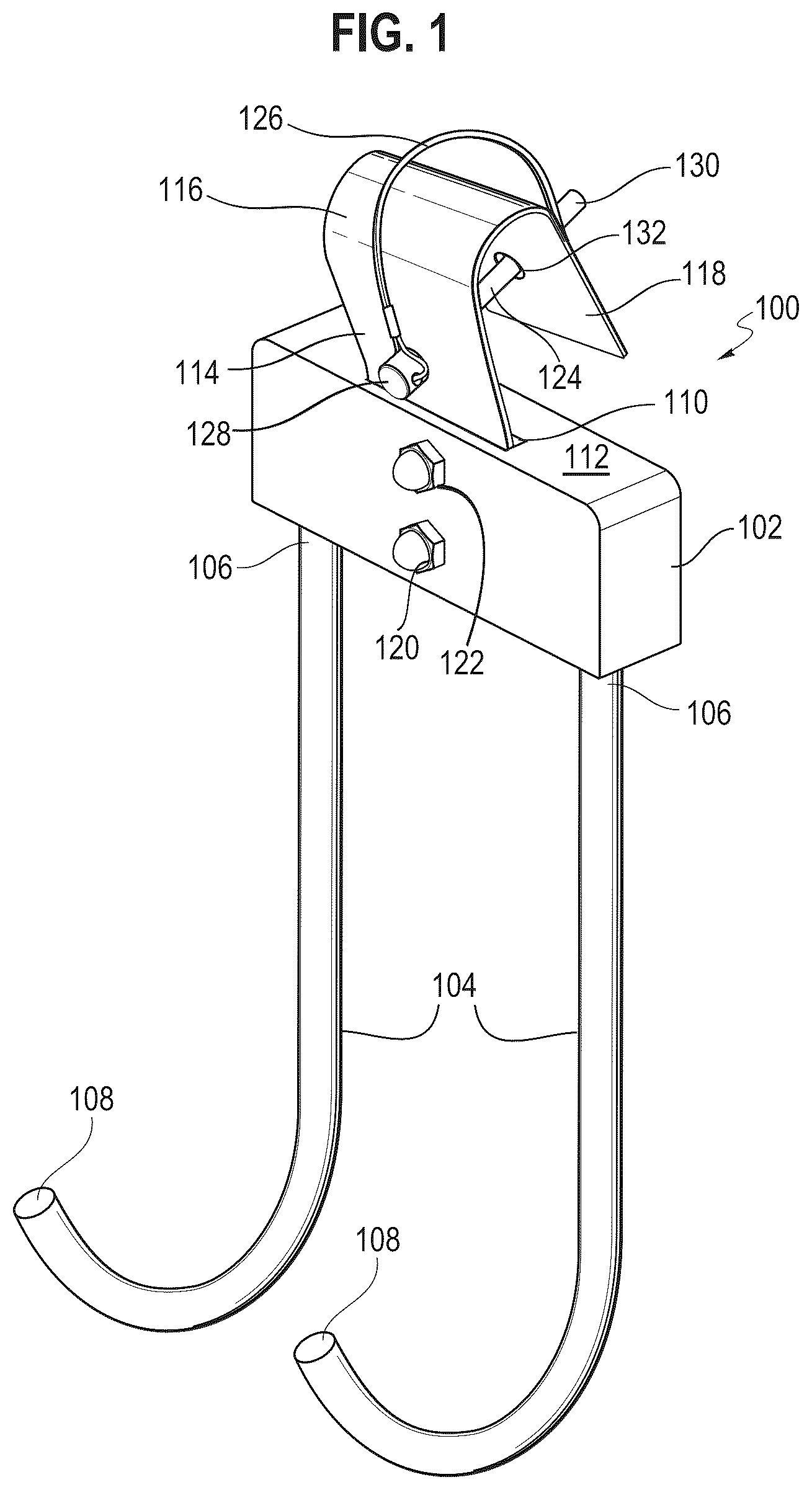 Patent US12303738 — Dumbbell safety hook — Figure 1