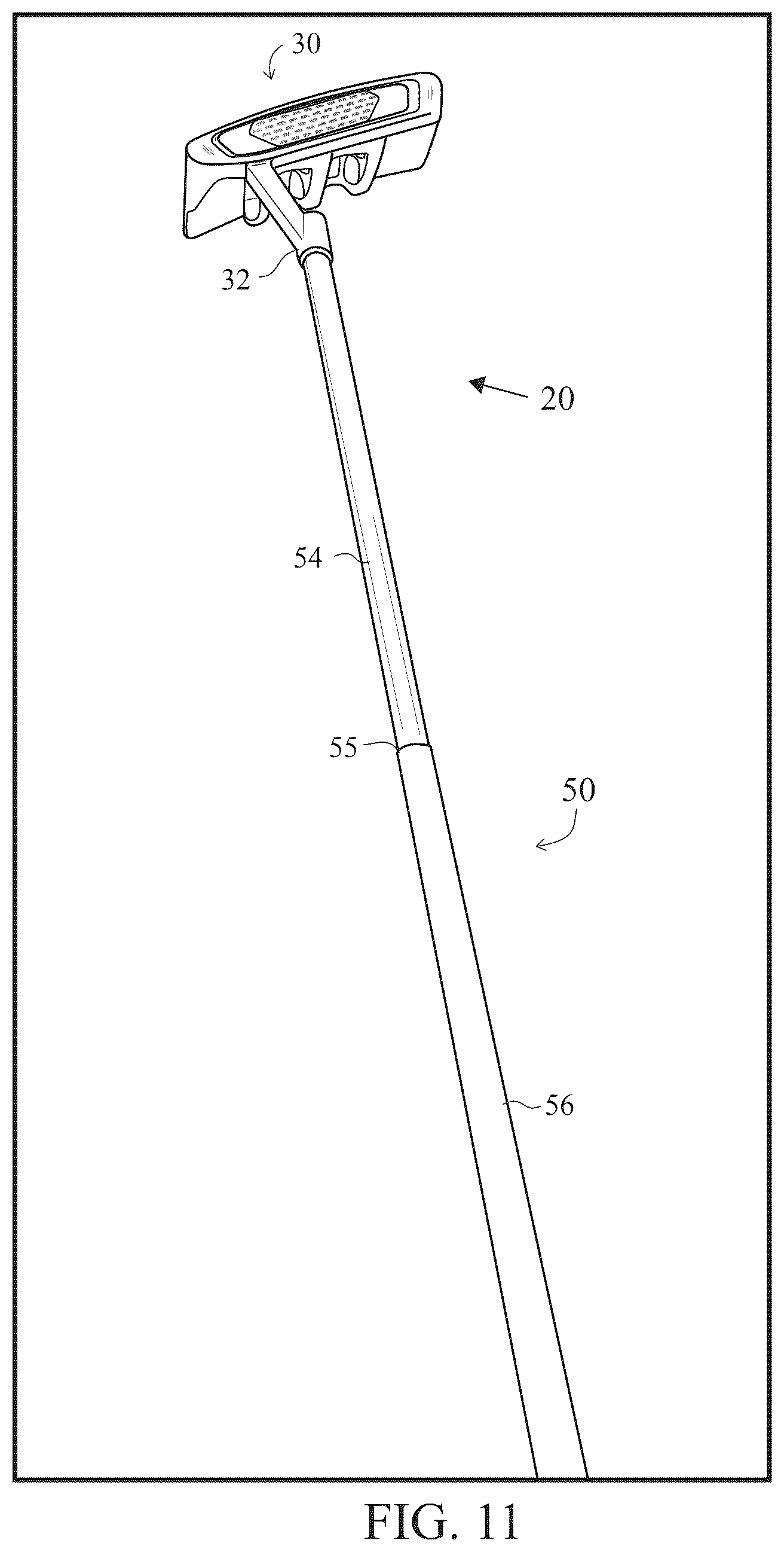 Patent US12303747 Figure 11 – Putter with bi-material shaft