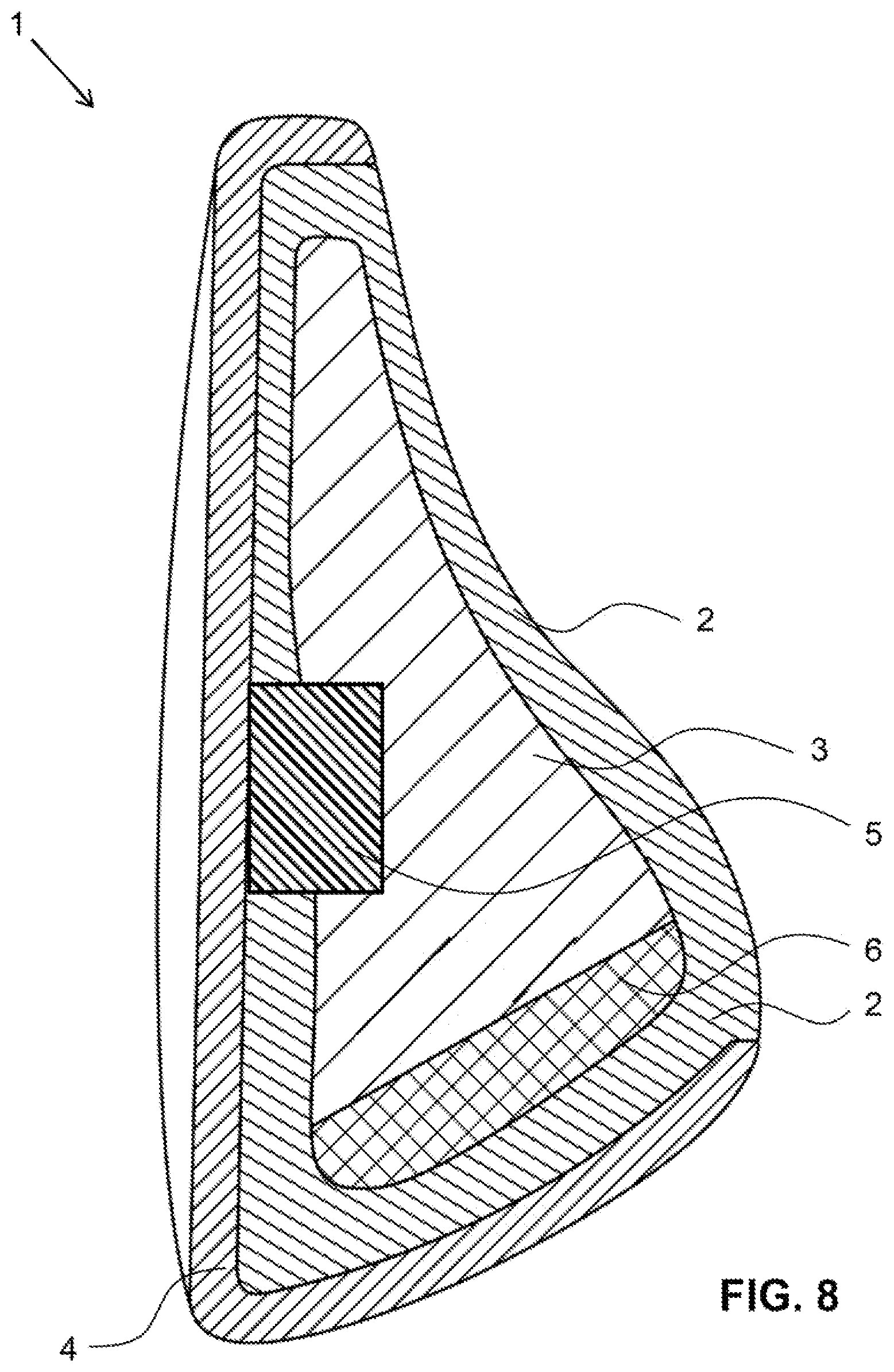 Patent US12303749 Figure 8 – Golf club head and golf club