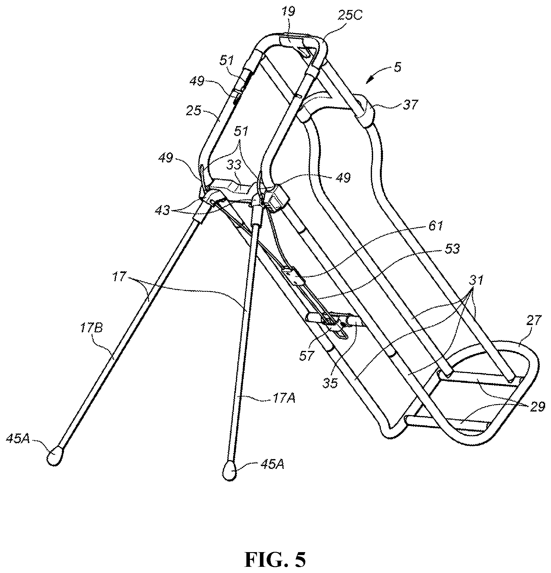 Patent US12303754 Figure 5 – Golf bag and frame for golf bag