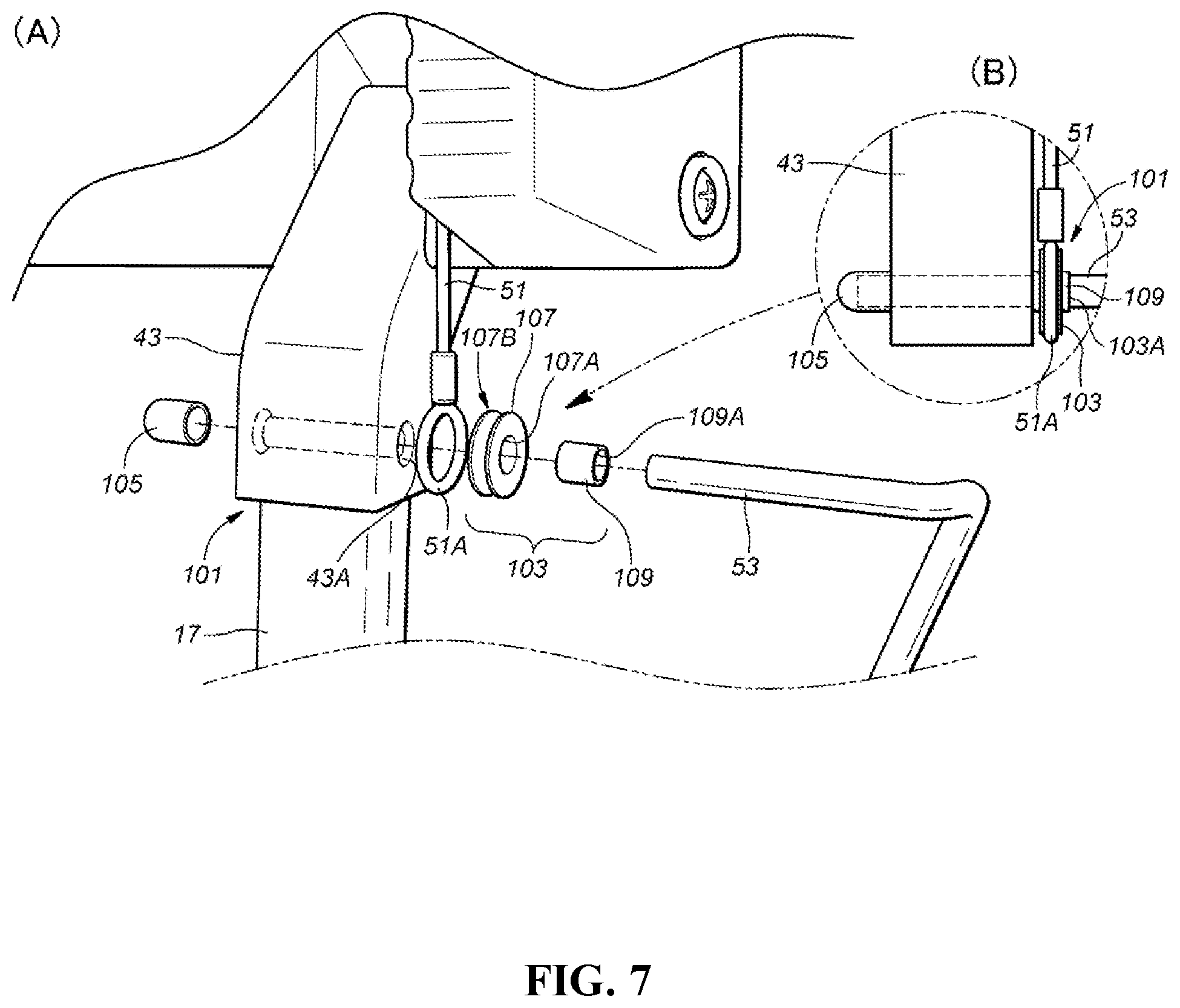 Patent US12303754 Figure 7 – Golf bag and frame for golf bag