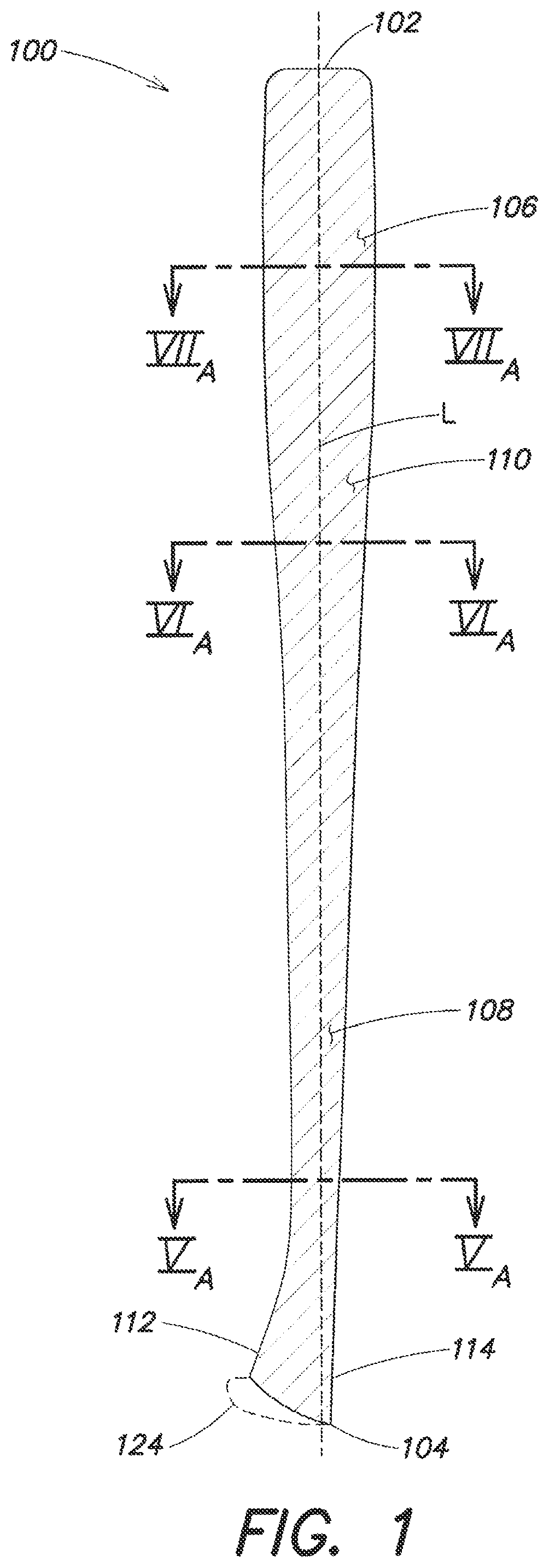 Patent US12303756 Figure 1 – Baseball bat