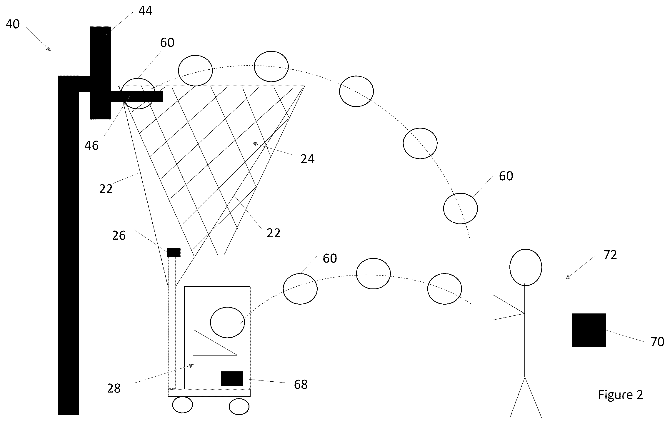 Patent US12303759 Figure 2 – Basketball launching device with player height compensation