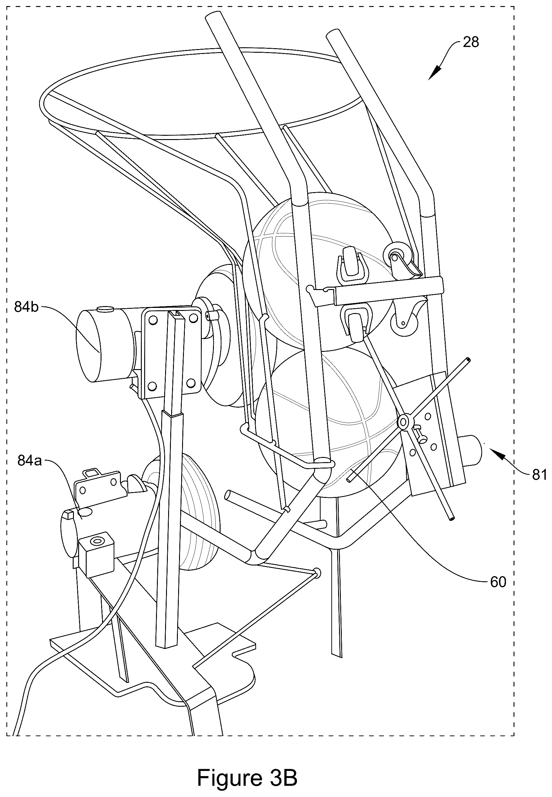 Patent US12303759 Figure 4 – Basketball launching device with player height compensation