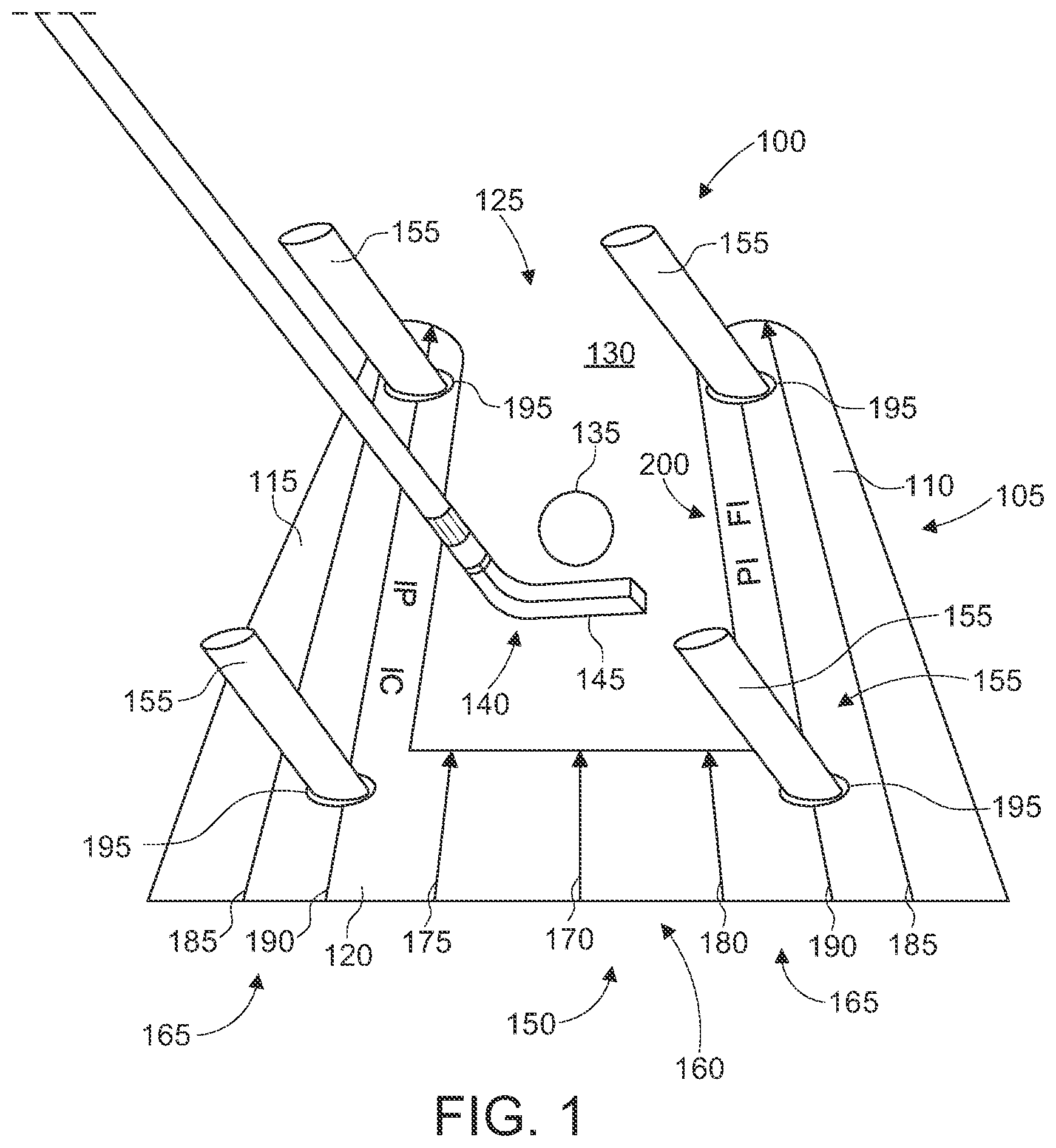 Patent US12303761 Figure 1 – Golf training aid