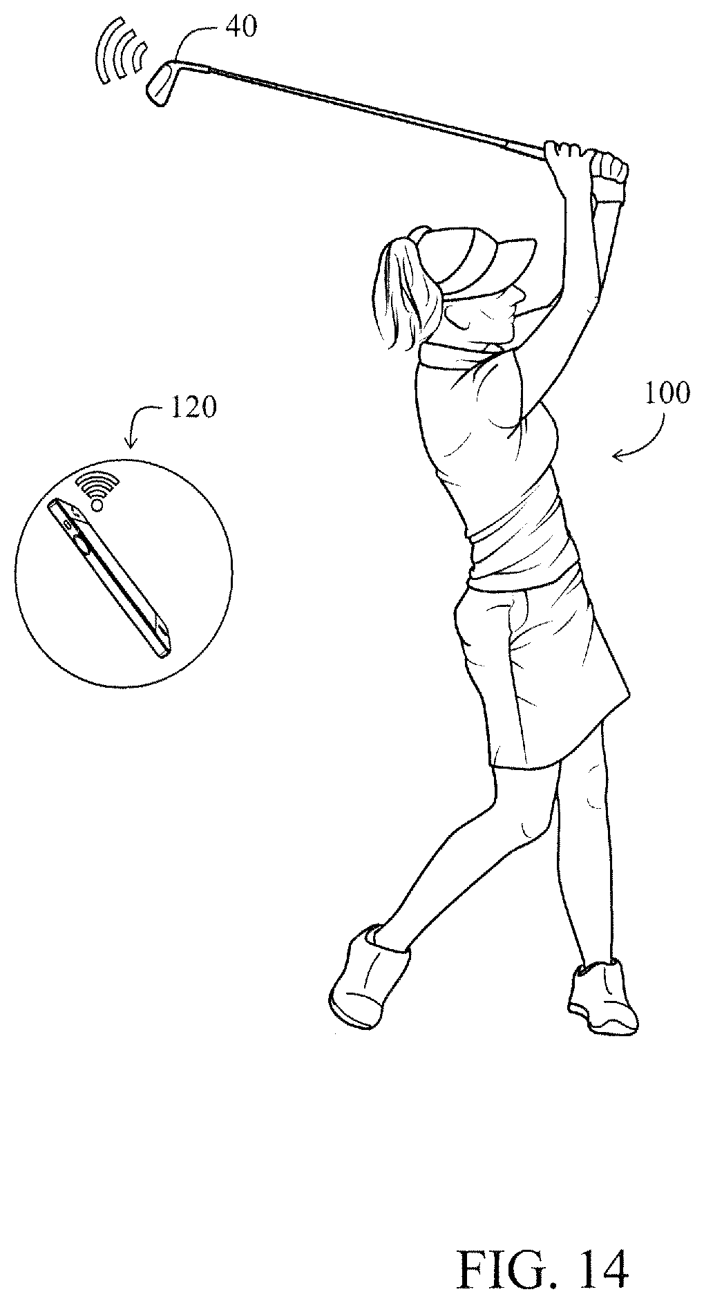 Patent US12303763 Figure 16 – Golf club with electrical components
