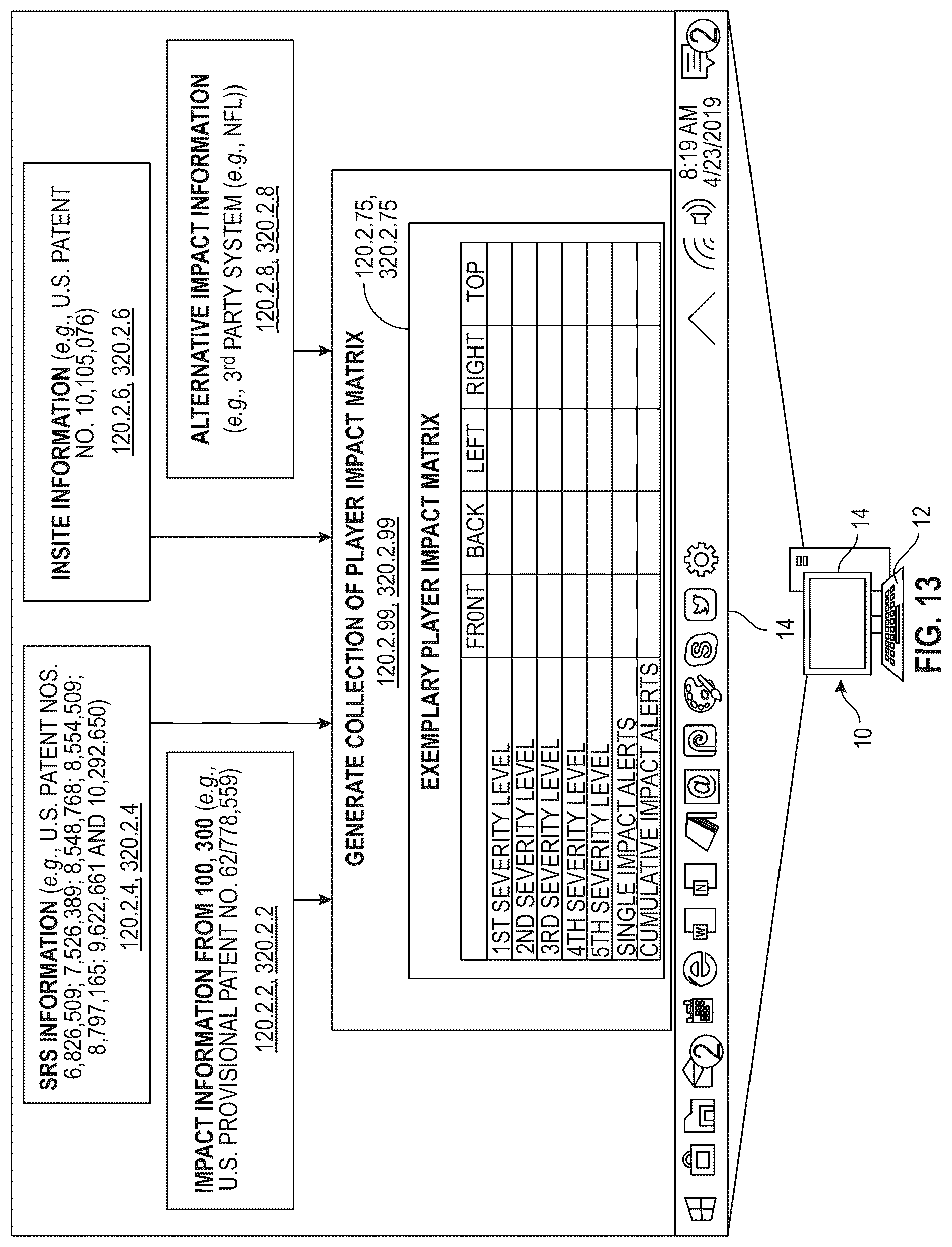 Patent US12303766 Figure 13 – Protective sports helmet with additively manufactured components