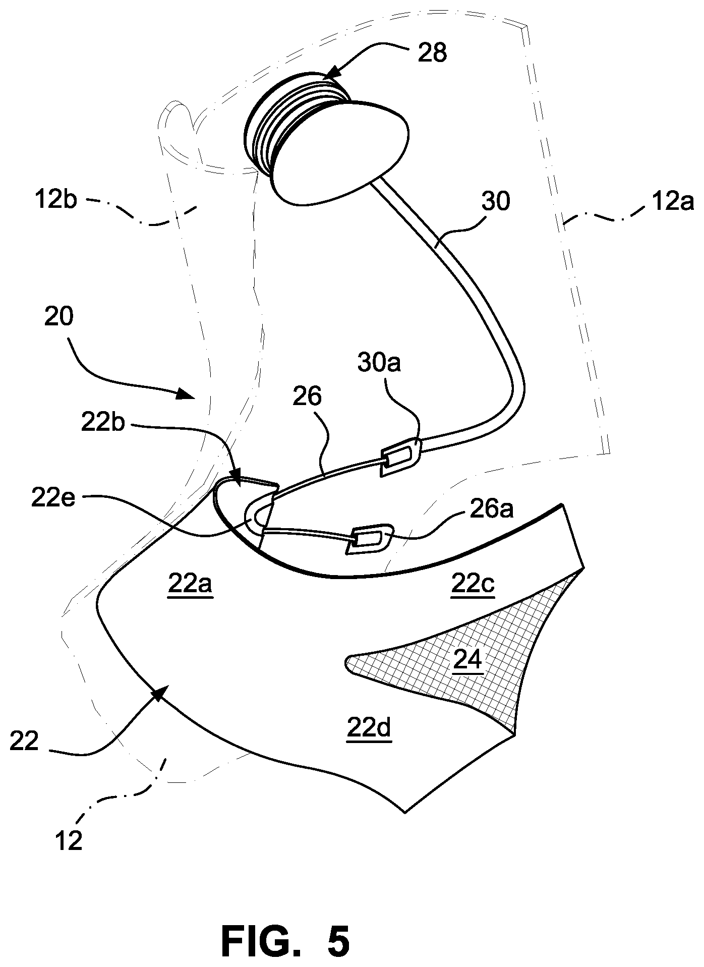 Patent US12303768 Figure 5 – Sports boot with integrated ankle compression system