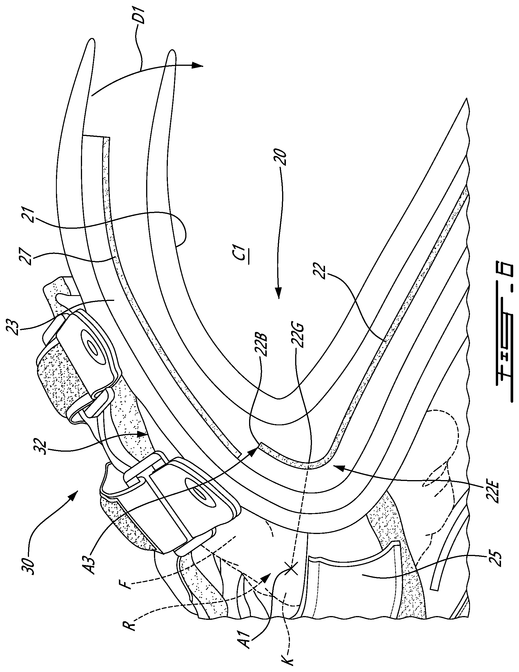 Patent US12303769 Figure 6 – Hockey goaltender glove