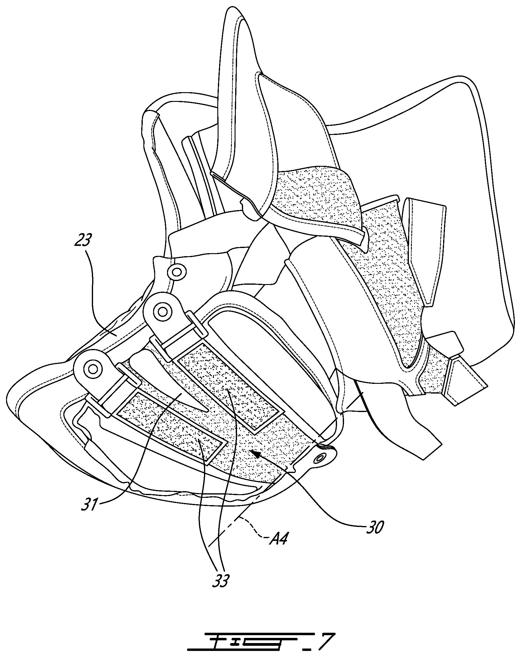 Patent US12303769 Figure 7 – Hockey goaltender glove