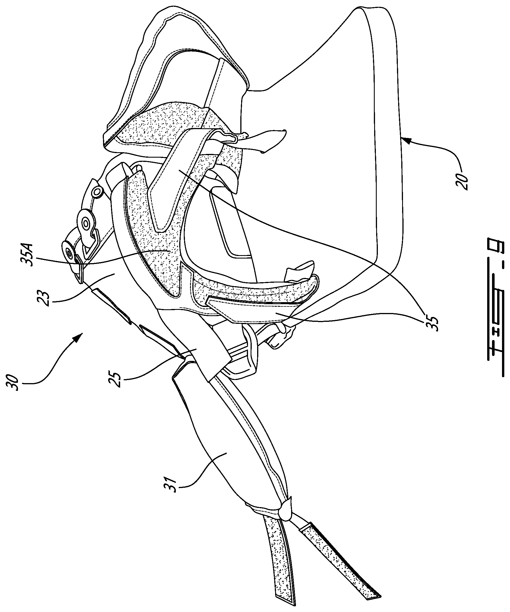 Patent US12303769 Figure 9 – Hockey goaltender glove