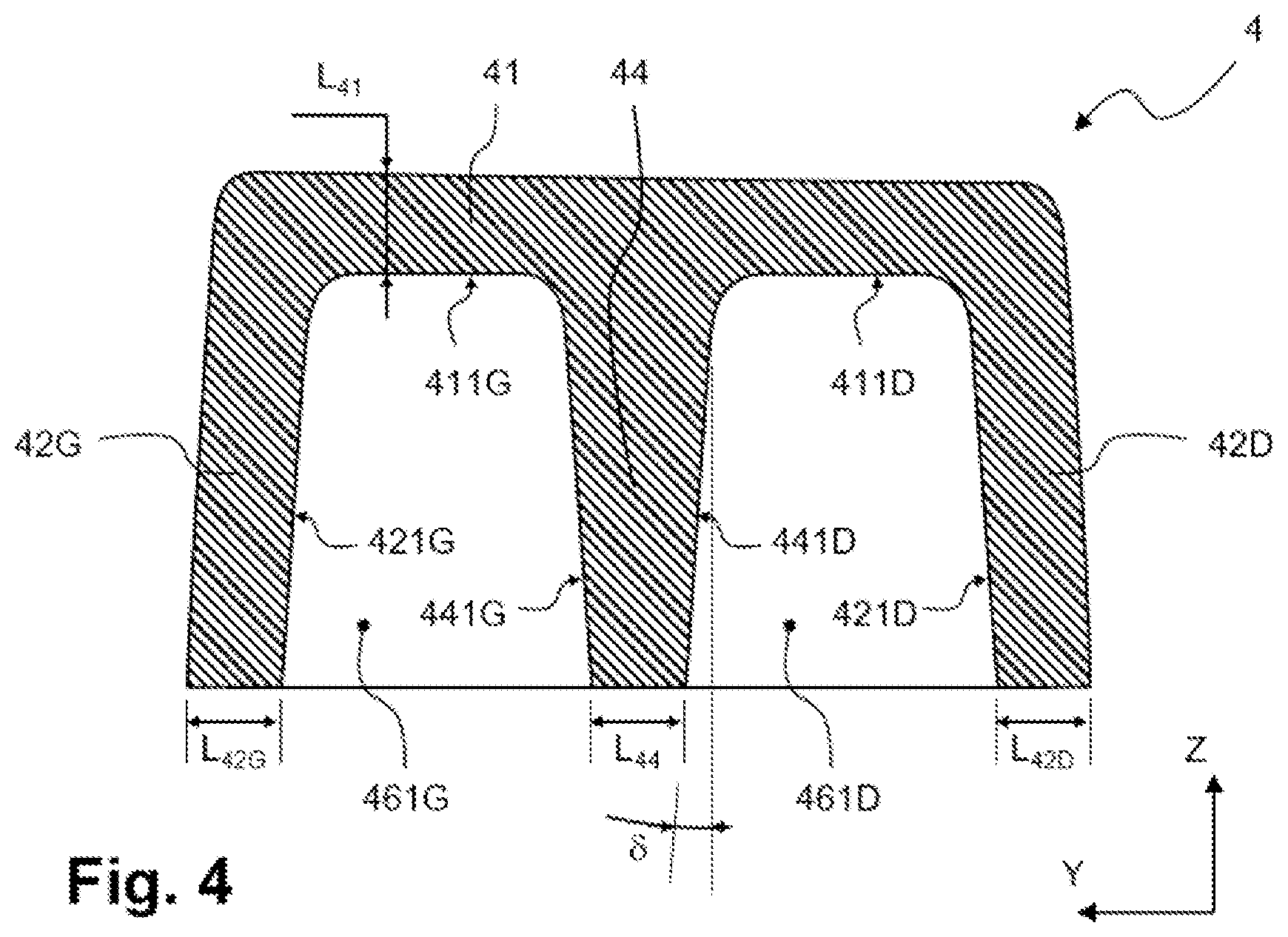Patent US12303770 Figure 3 – Ski core and ski including such a core