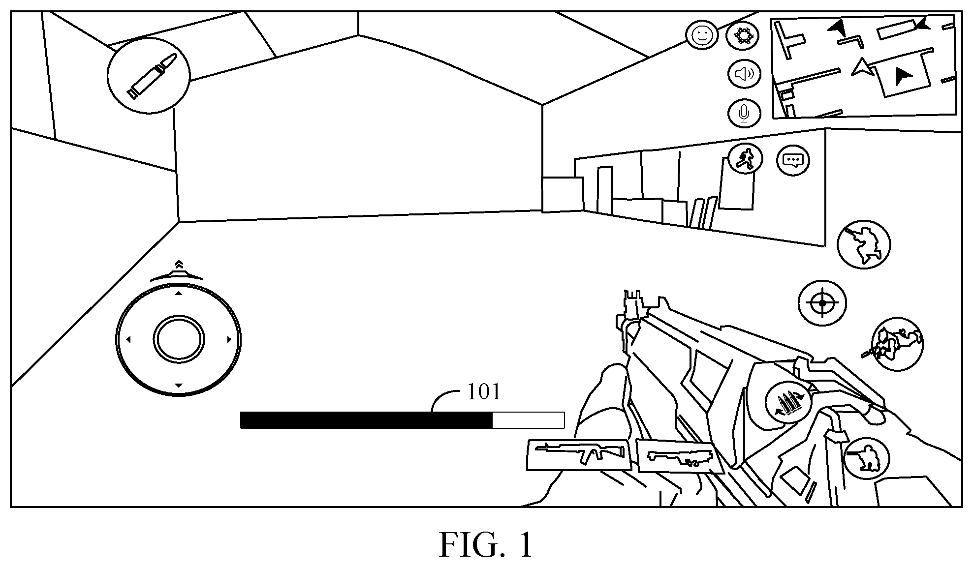 Patent US12303787 Figure 1 – Controlling a virtual object based on strength values