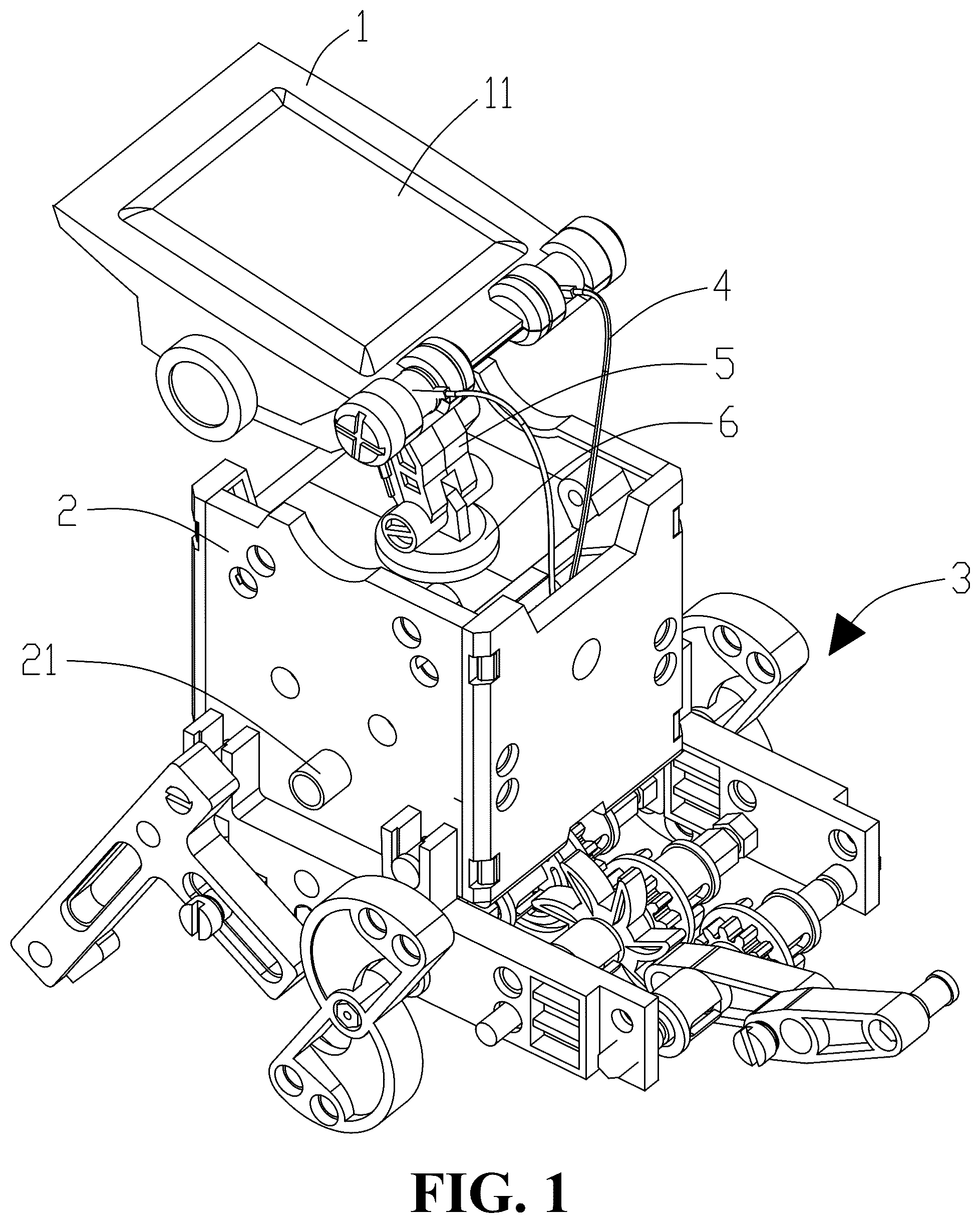 Patent US12303799 Figure 1 – Assembled robot toy