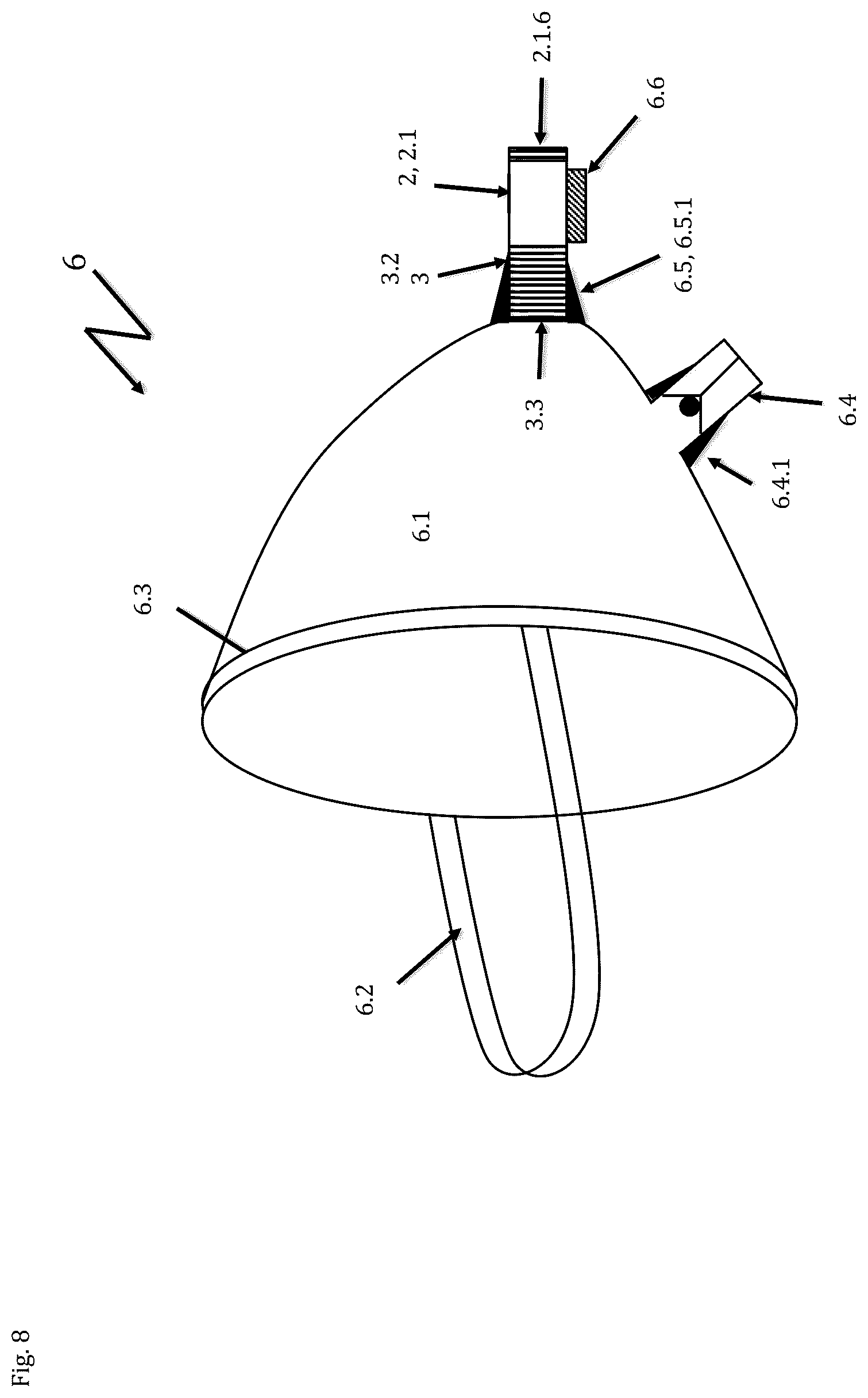 Patent US12303807 Figure 8 – Particle filter with ultrasound device
