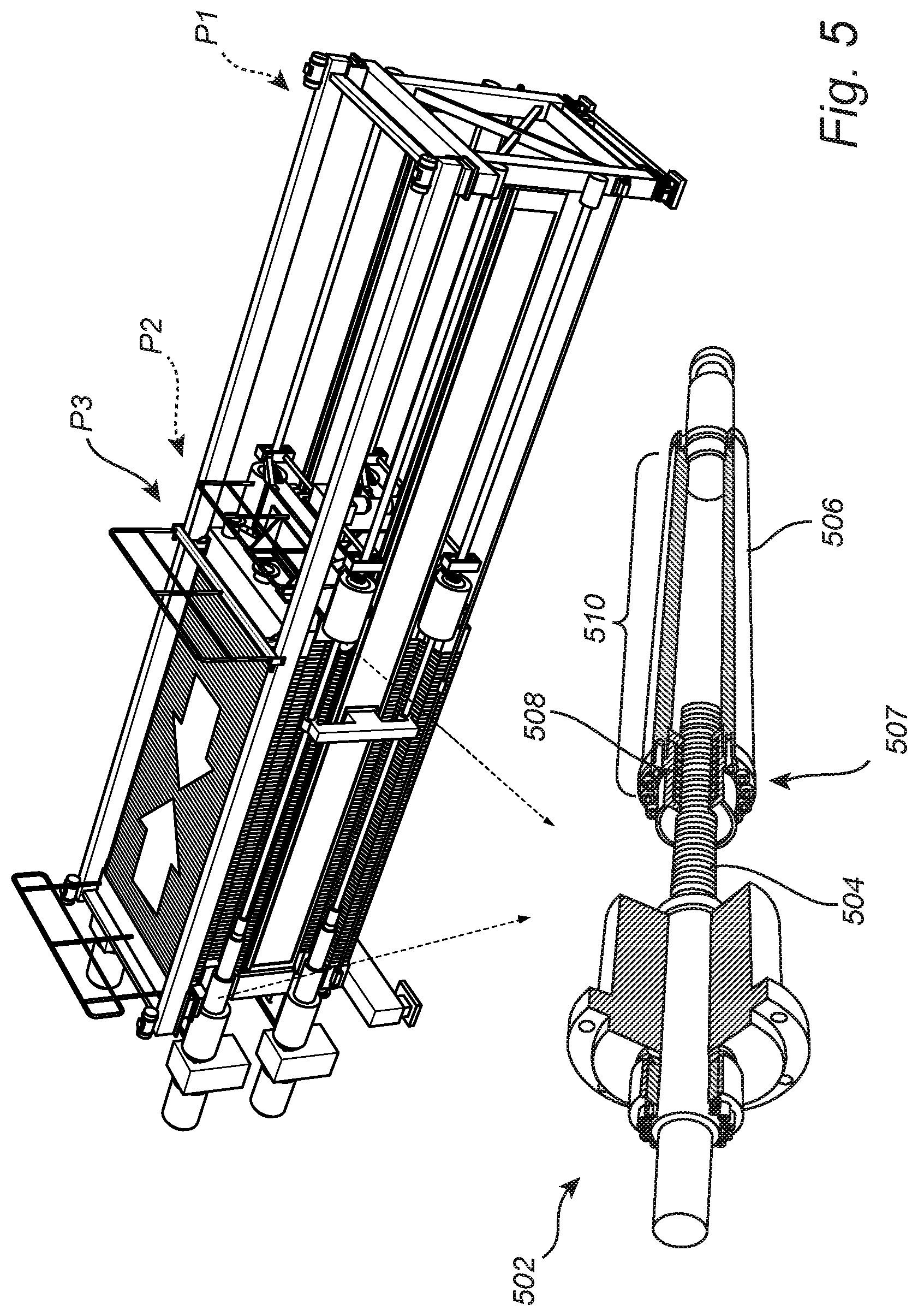 Patent US12303808 Figure 5 – Filter press and a filter plate compression and transport retrofitting kit for a filter press