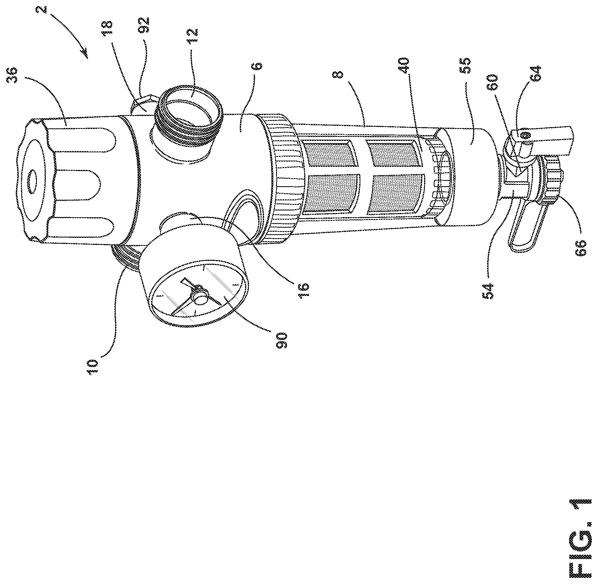 Patent US12303811 Figure 1 – Water sediment filter assembly