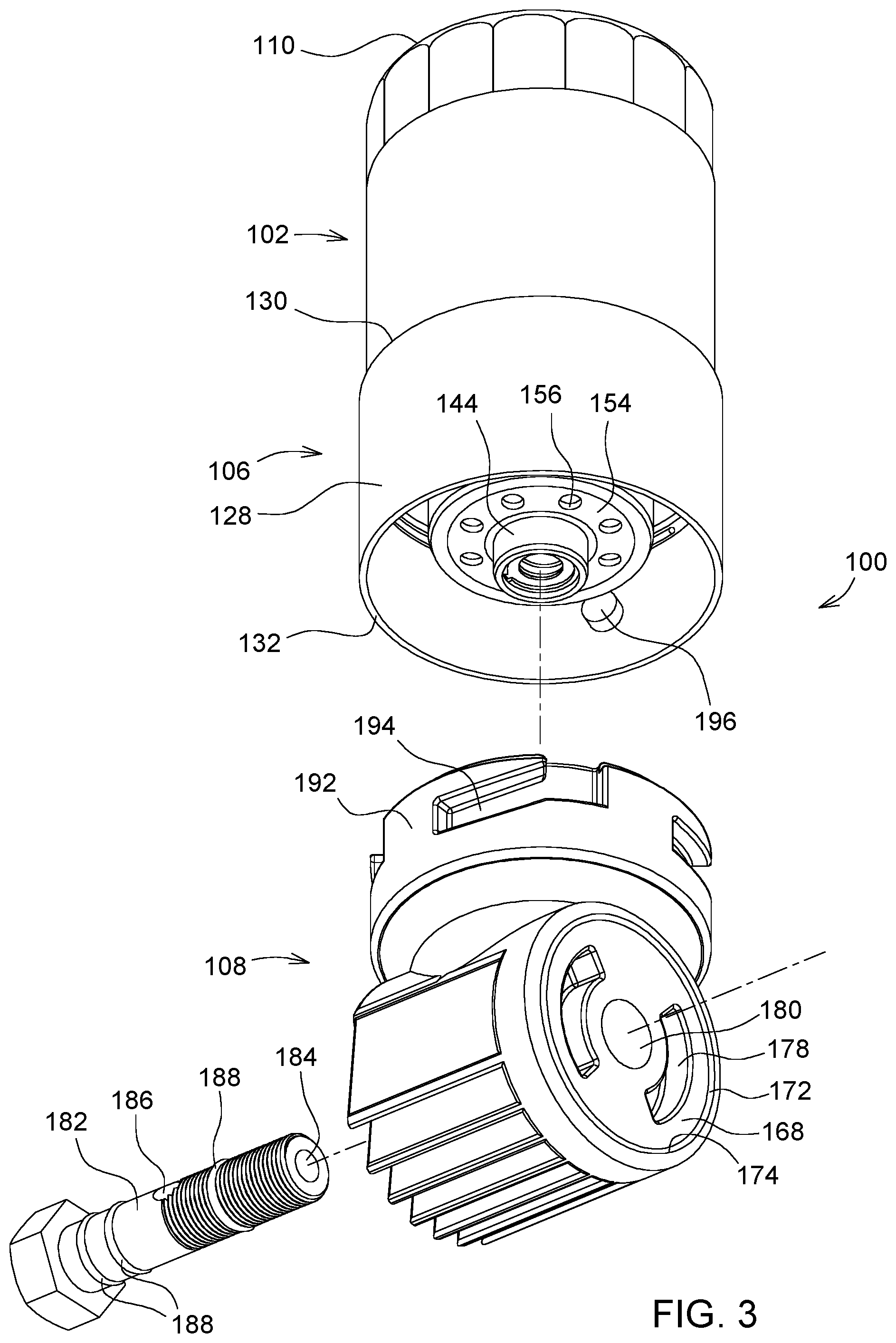 Patent US12303813 Figure 3 – Quick change oil filter