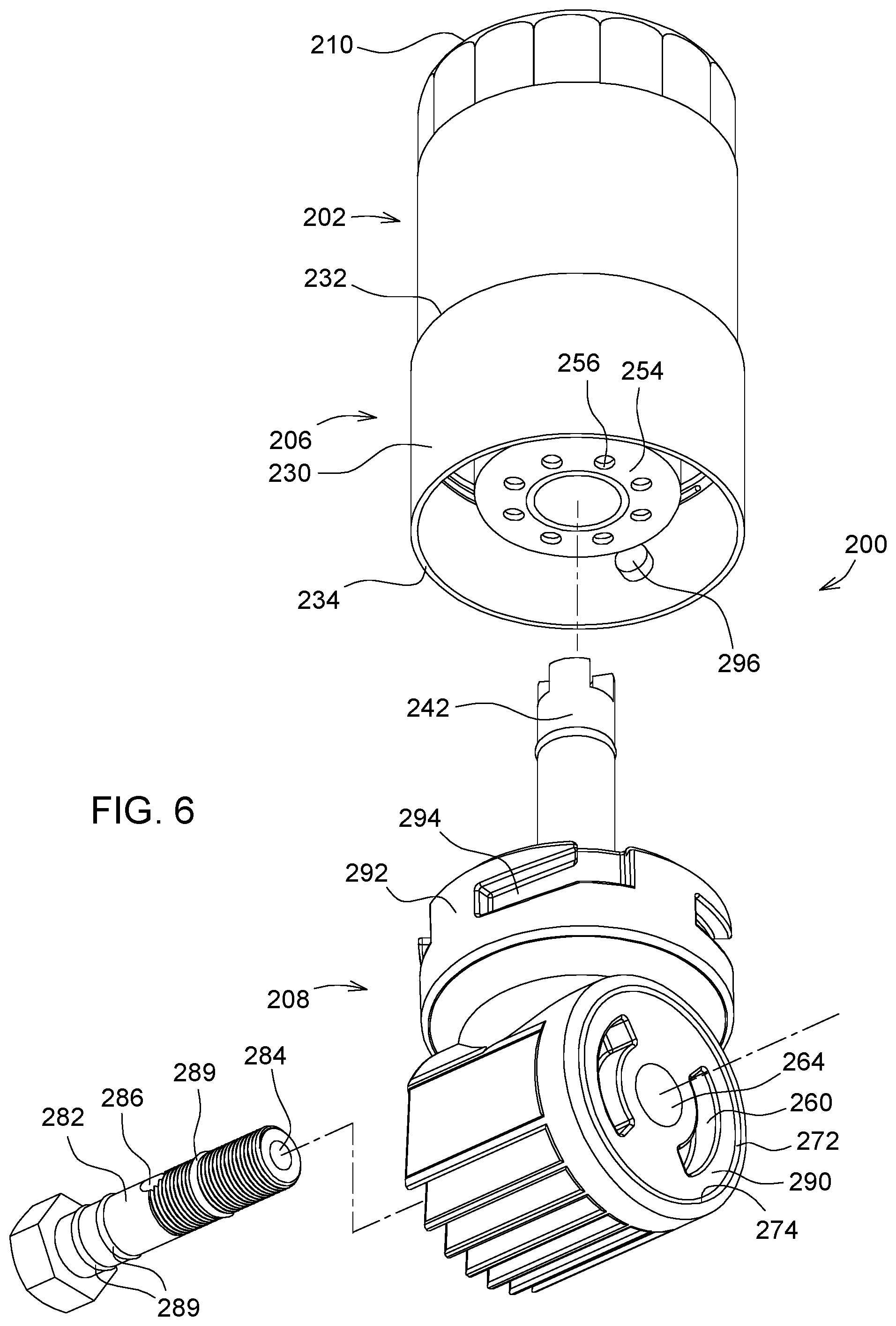 Patent US12303813 Figure 6 – Quick change oil filter