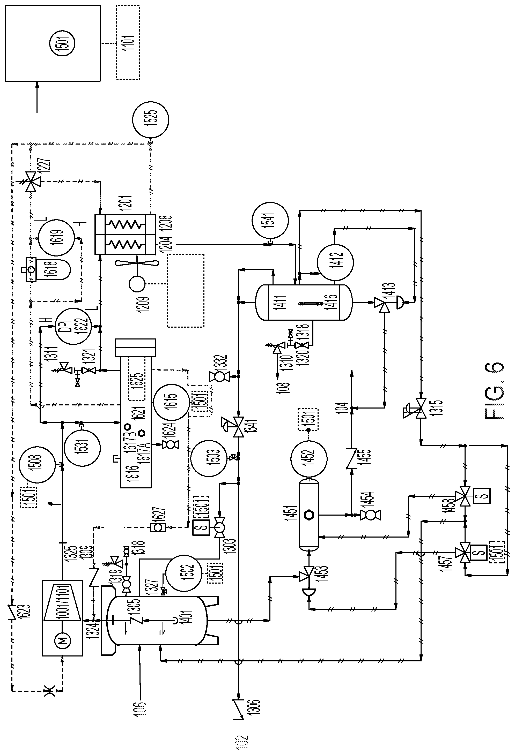 Patent US12303815 Figure 7 – System and process for recovering fugitive gas emissions