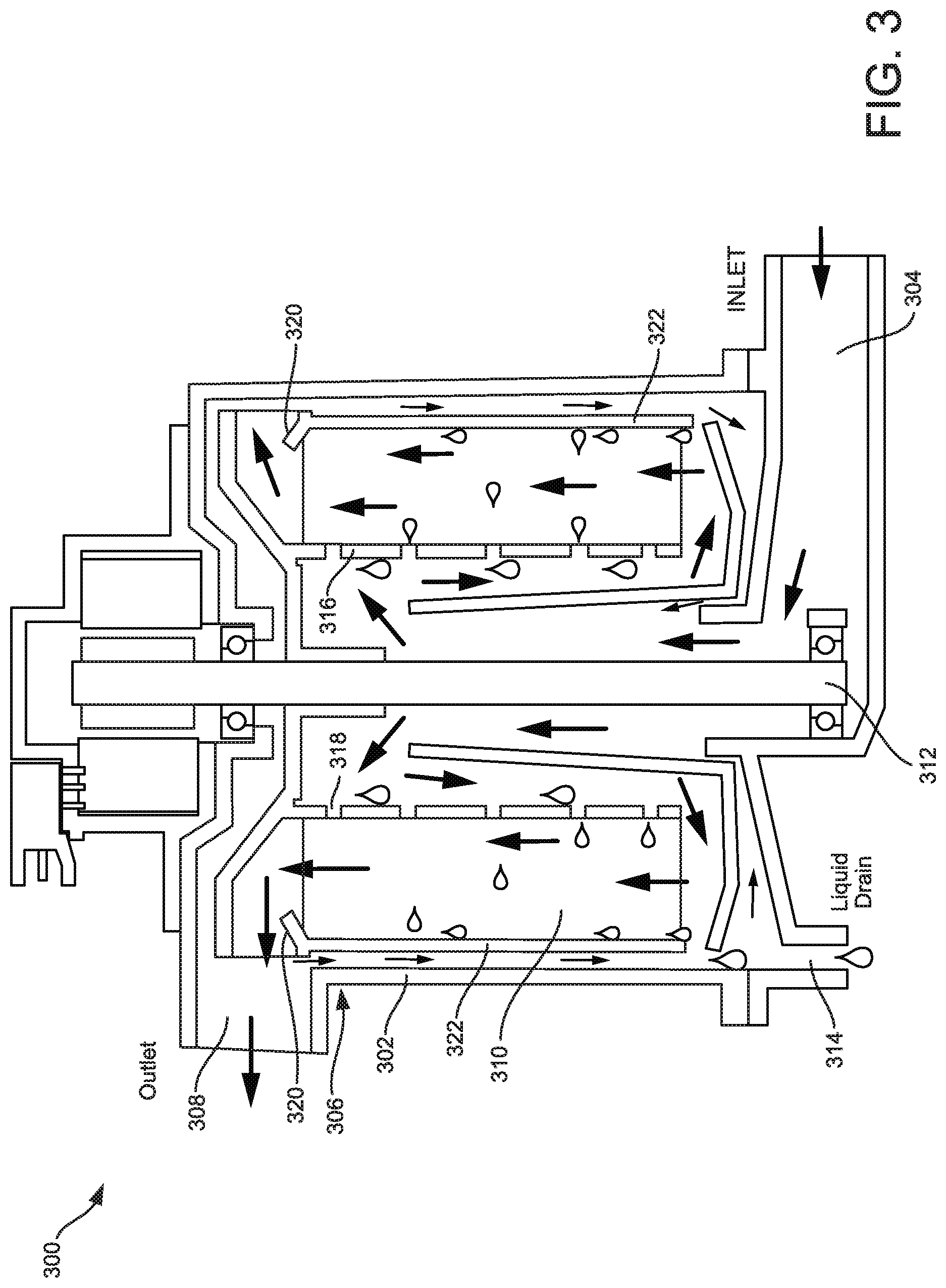 Patent US12303816 Figure 3 – Axial flow centrifugal separator
