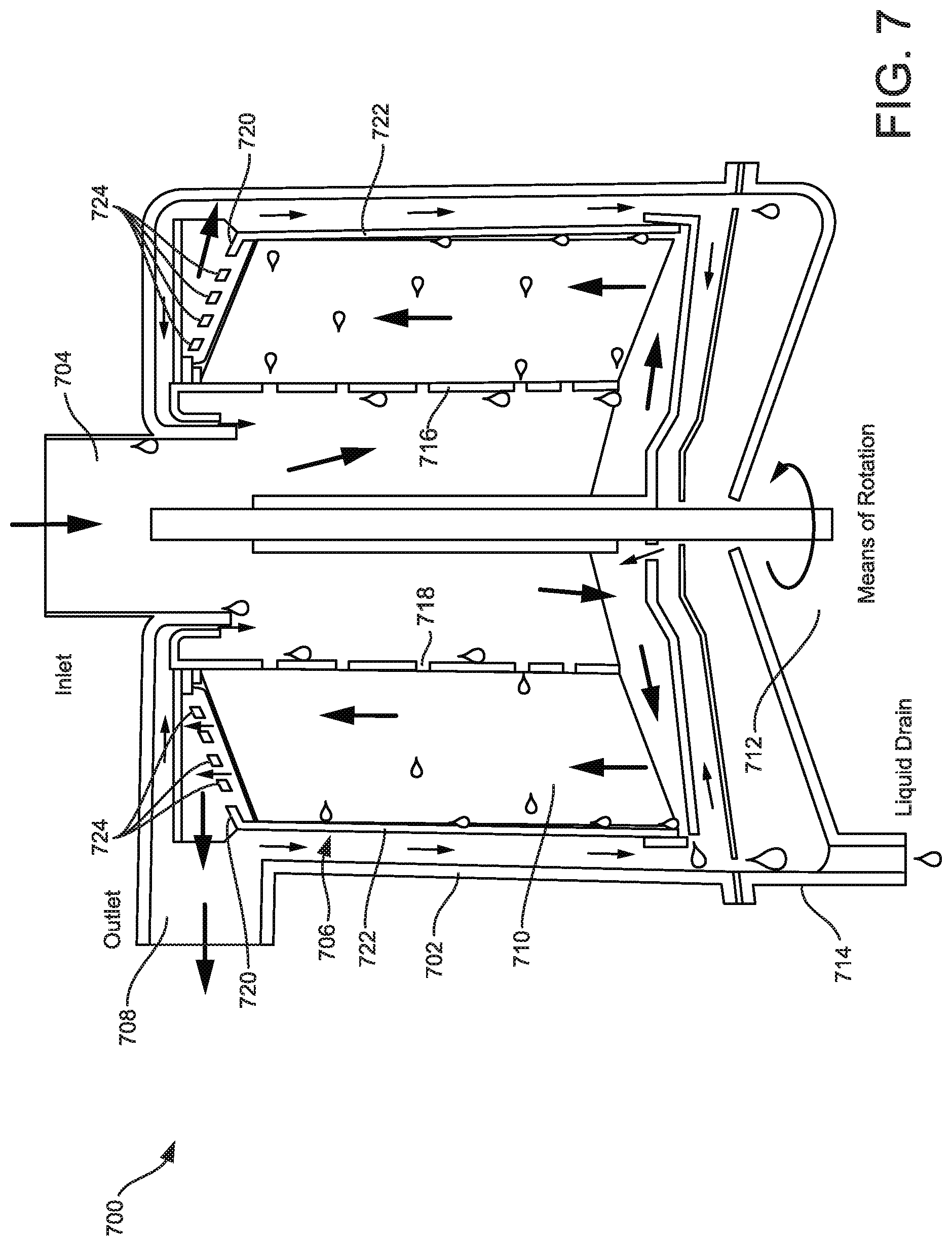 Patent US12303816 Figure 7 – Axial flow centrifugal separator