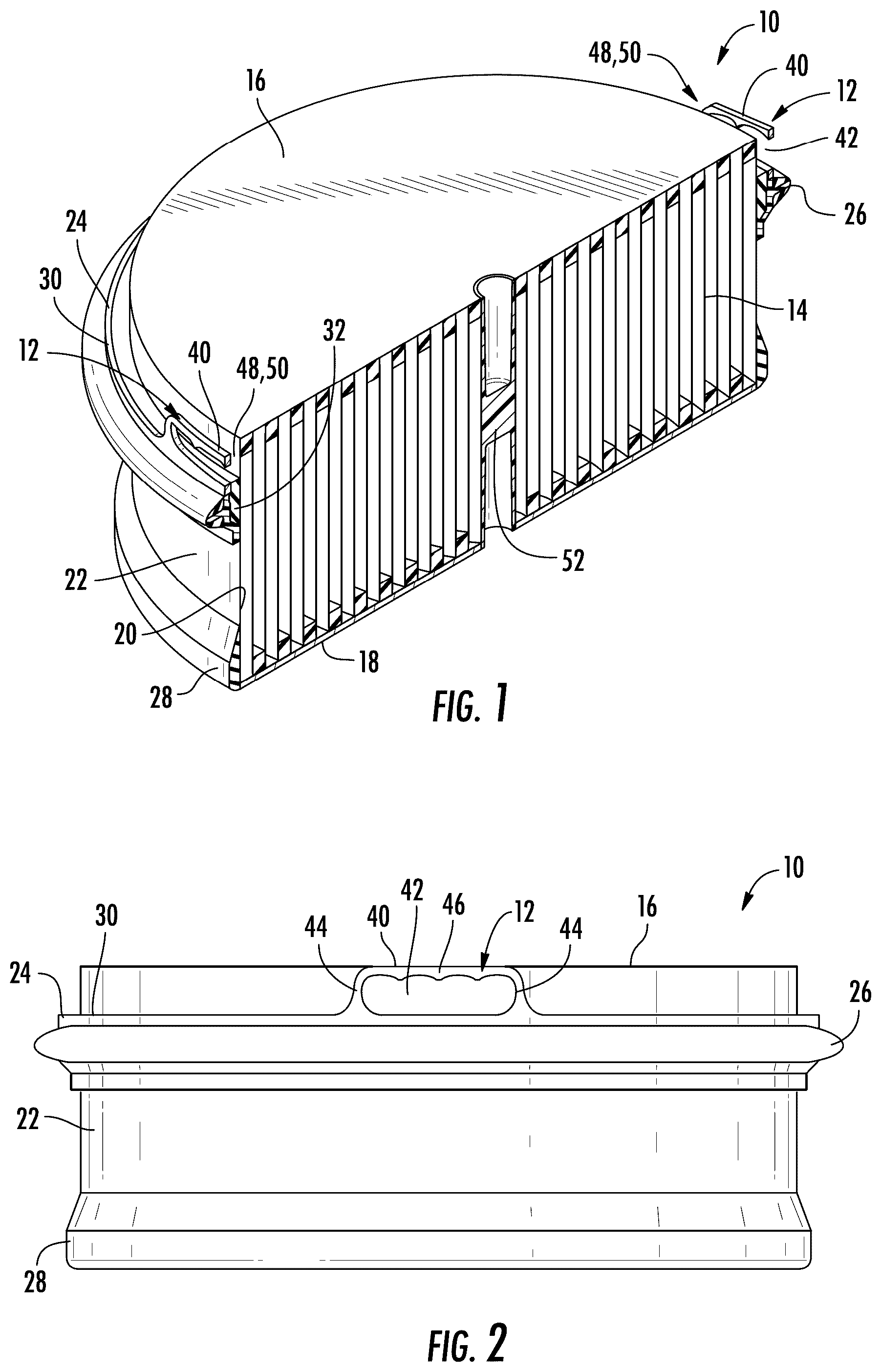 Patent US12303817 — Air filter with improved handle — Figure 1