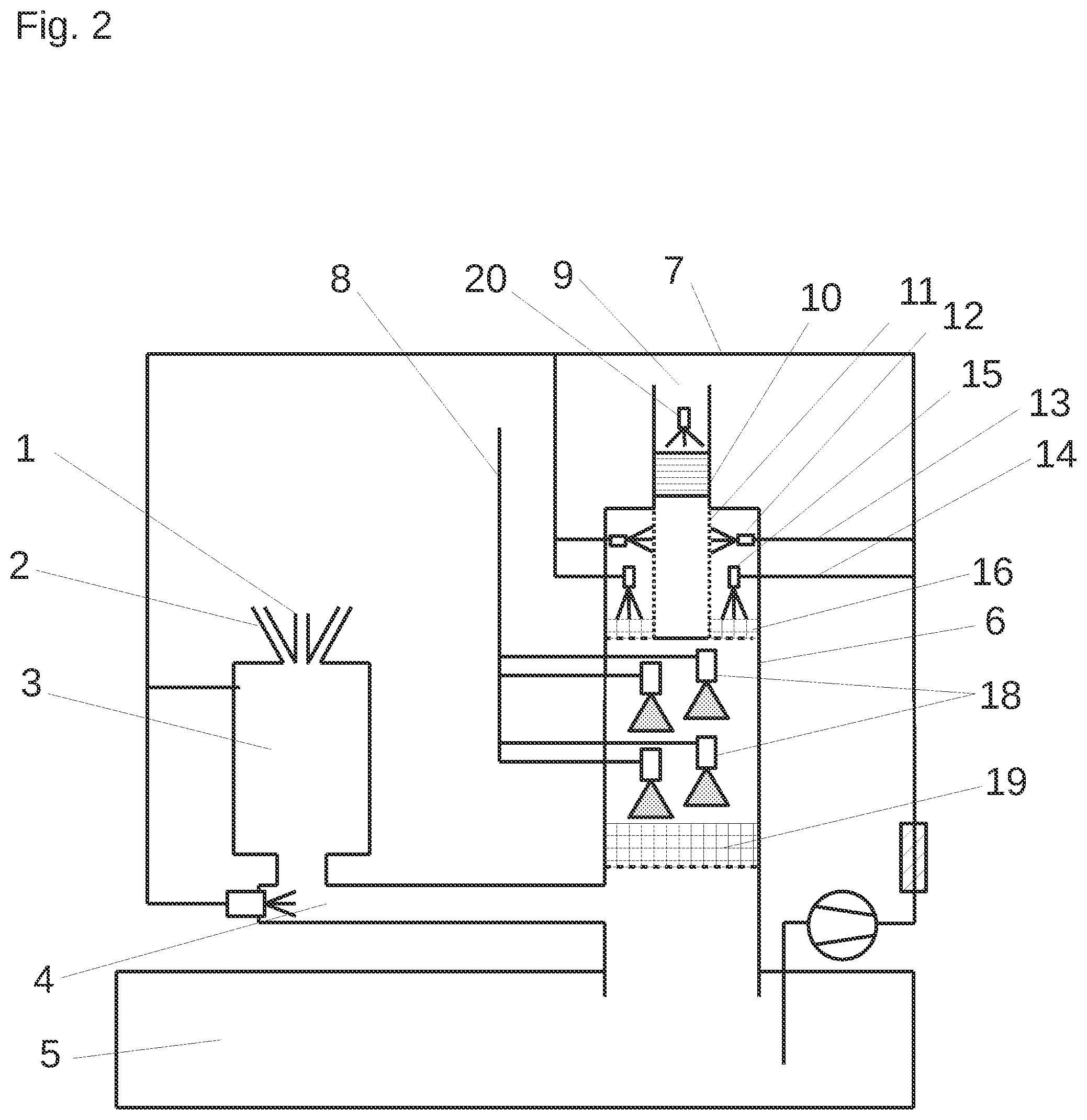 Patent US12303826 Figure 2 – Device and method for cleaning a gas stream