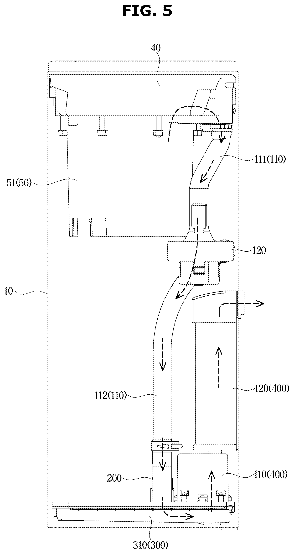 Patent US12303827 Figure 5 – Food waste disposer